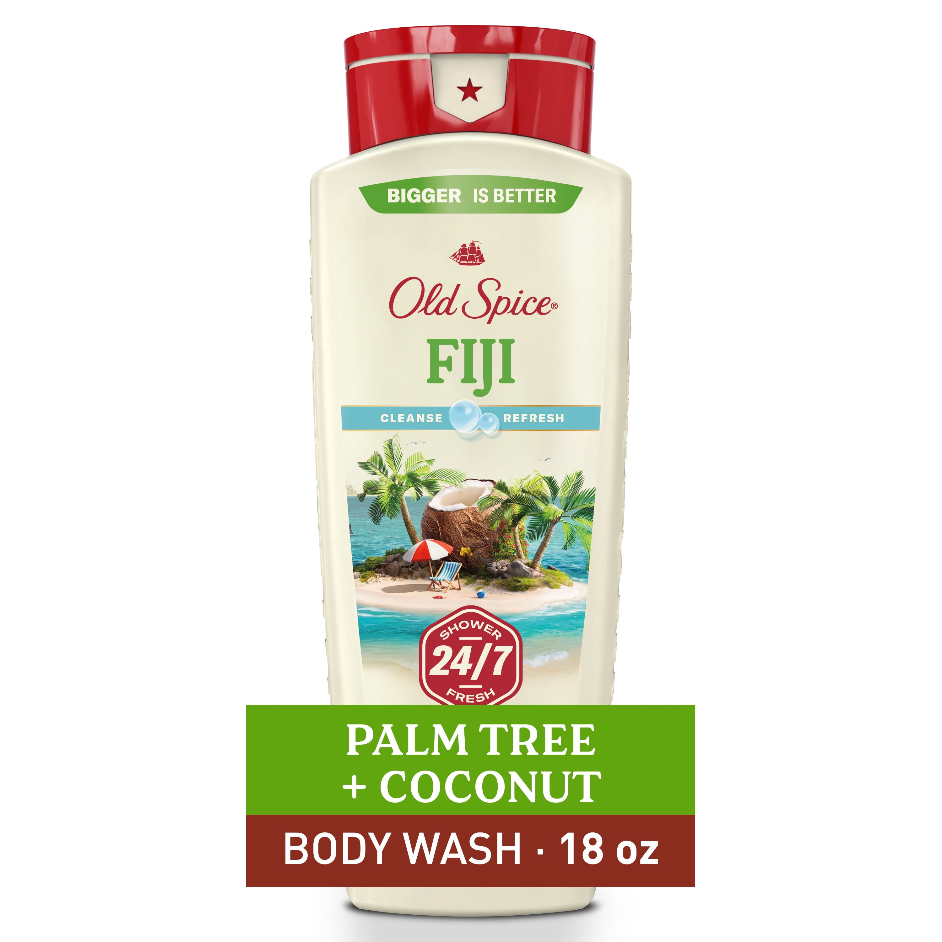 Old Spice Fiji Body Wash for Men, Long-Lasting Scent with Coconut and Lavender (18 fl oz) 3lxiv