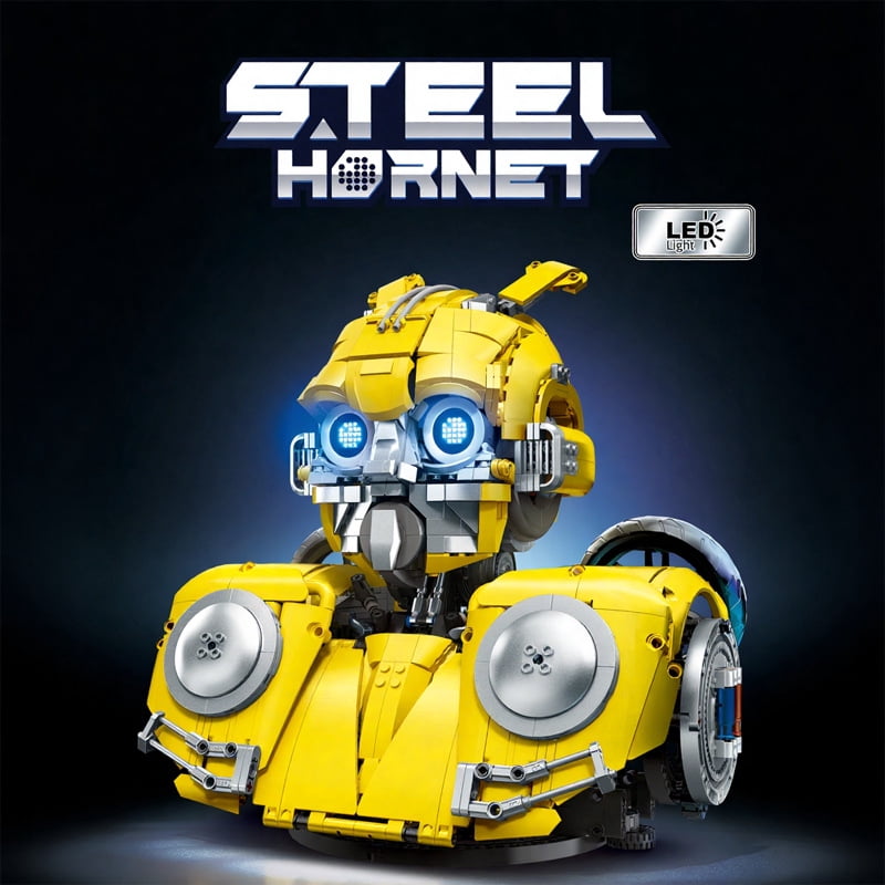 chanbrick Mech Robot Building Set, Steel Bumblebee Bust Model, Creative Construction Toy for Adults (1272 Pcs) hm10d