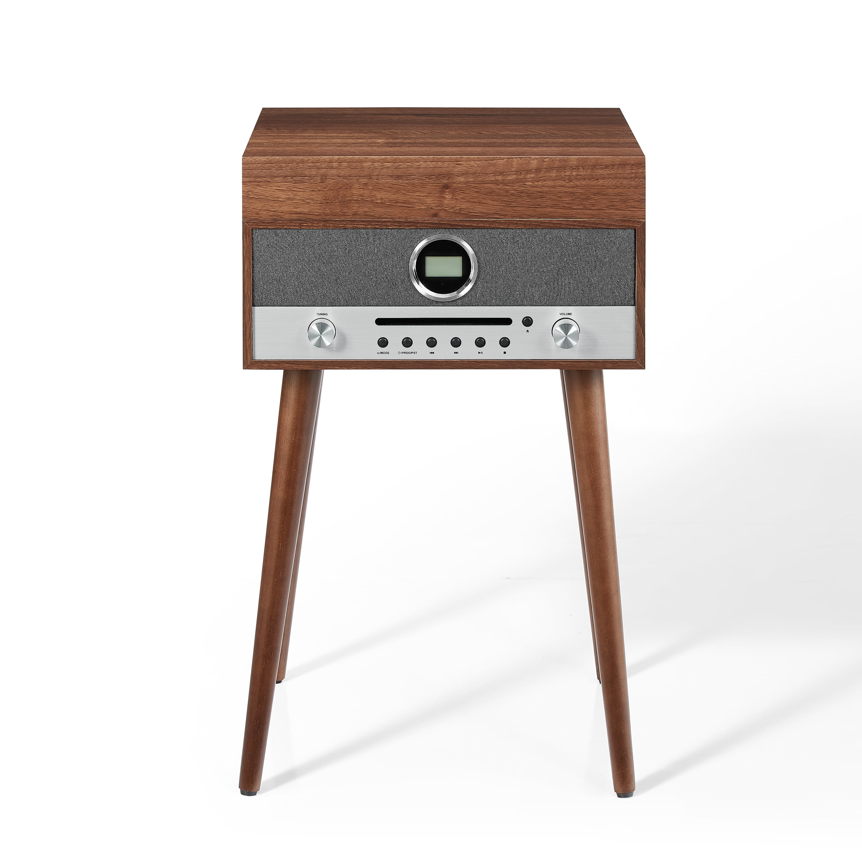 Crosley Nash 7-in-1 Record Player with Bluetooth (Wood, 17.5 in x 13.5 in x 9.5 in) 70vlu