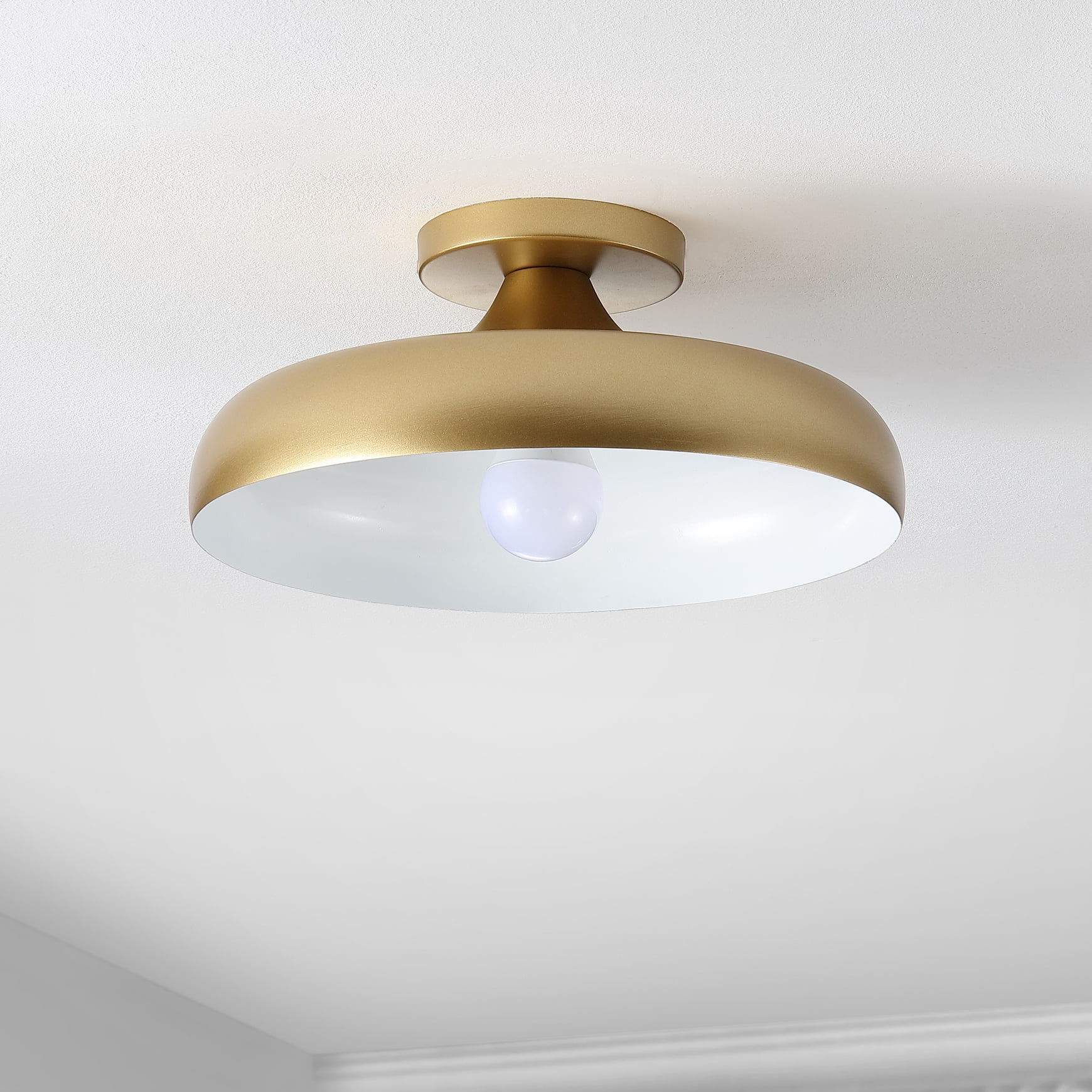 Safavieh Willet Modern Painted Gold Iron Flush Mount Ceiling Light (13.25 in) 764pv