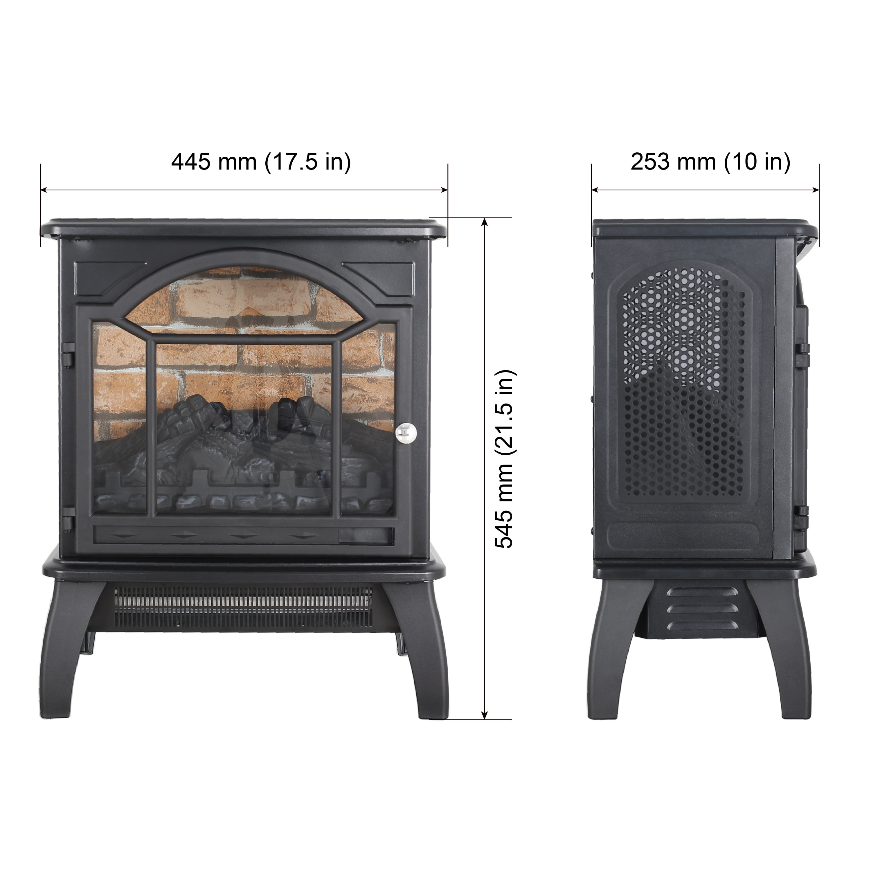 Segmart Infrared Quartz Electric Fireplace Space Heater with 3D Flame Effect (Black, 10 in x 17.5 in x 21.5 in) 6kgb9