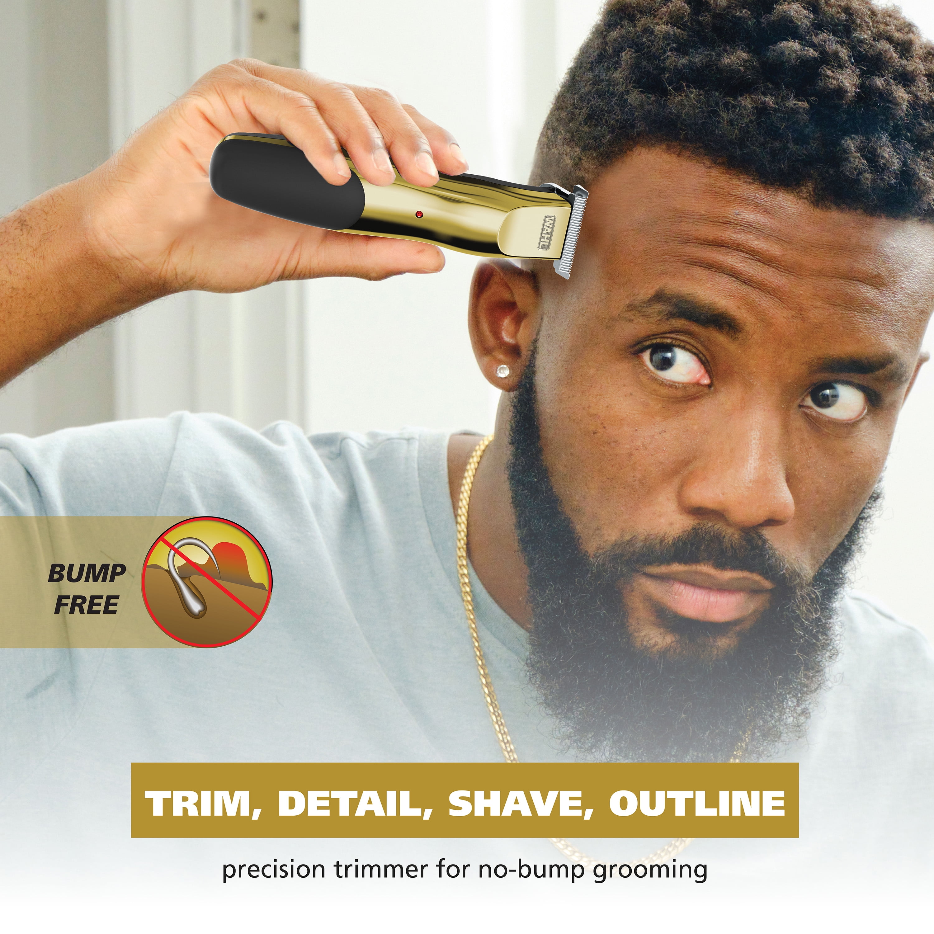 Wahl T-Pro Plus USB Rechargeable Hair Trimmer with Stainless Steel T-Blade (Gold, 1 Unit) 9td7l