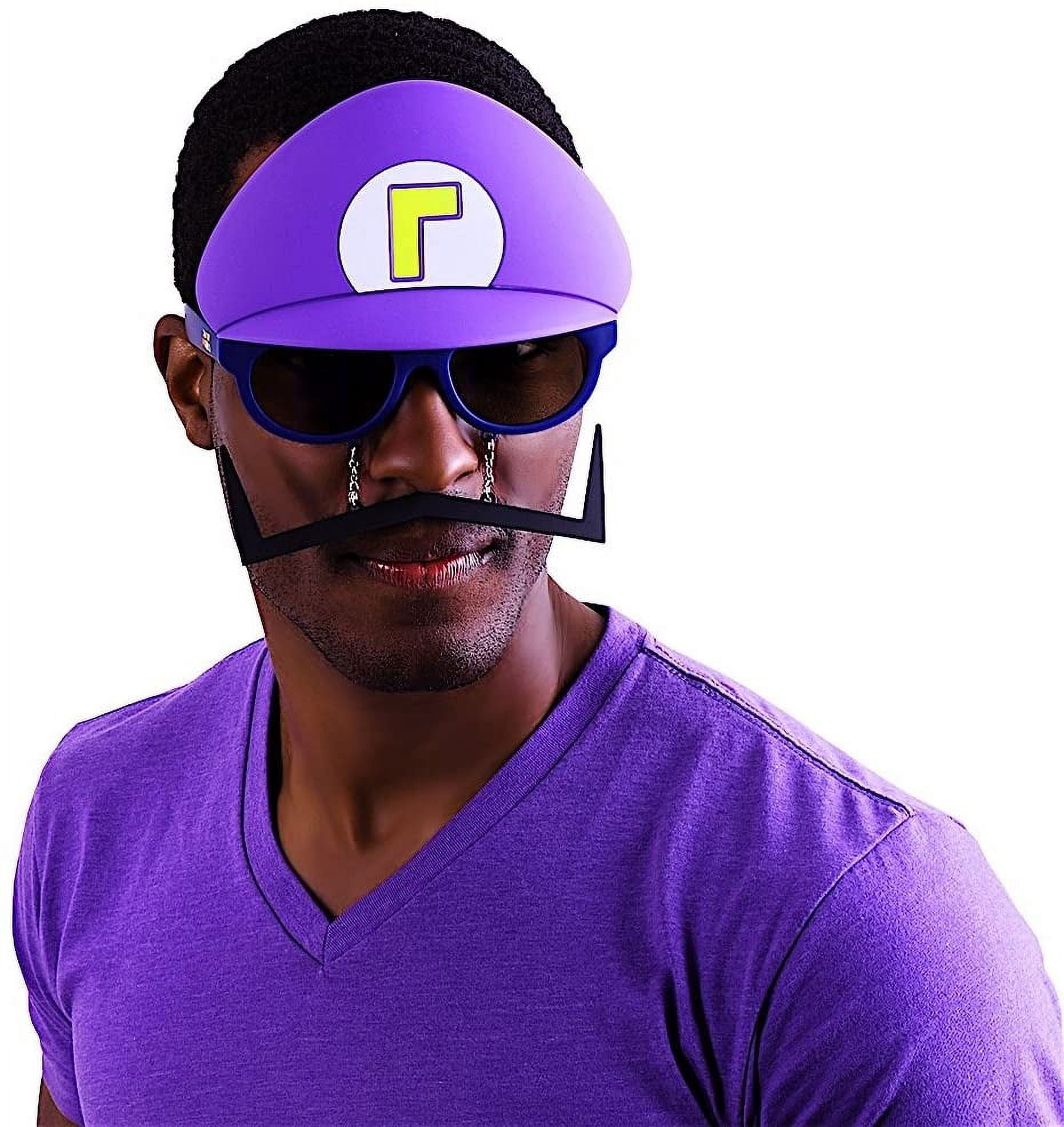 Nintendo Sun-Staches Super Mario Waluigi Character Costume Sunglasses (One Size) 581z0