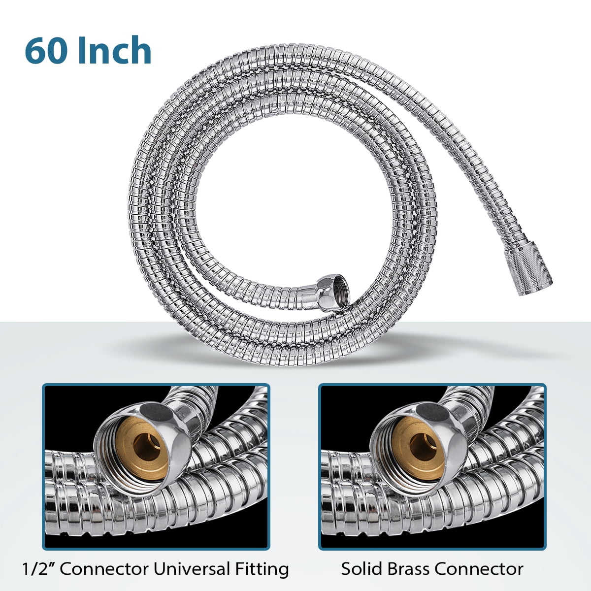 YEERSWAG 9 Inch High Pressure Rainfall Shower Head and Handheld Combo (Chrome, 60 in Hose) aoo09
