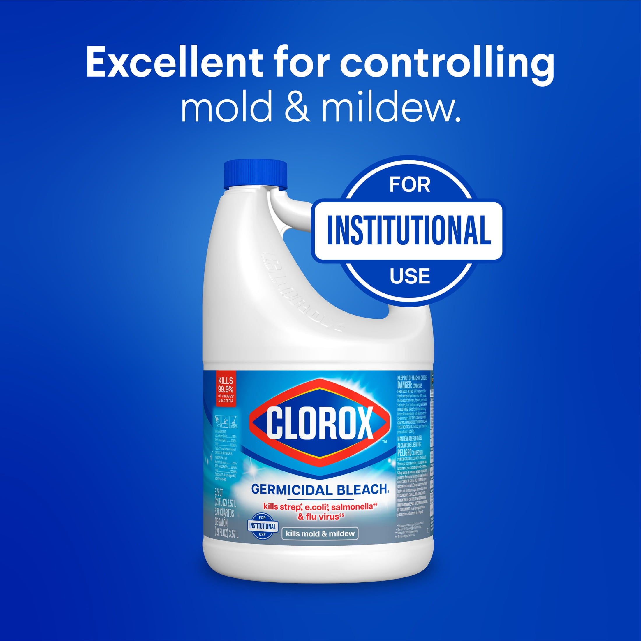 Clorox Germicidal Bleach Cleaner, Regular Scent, Concentrated Disinfectant (121 fl oz) sw00g