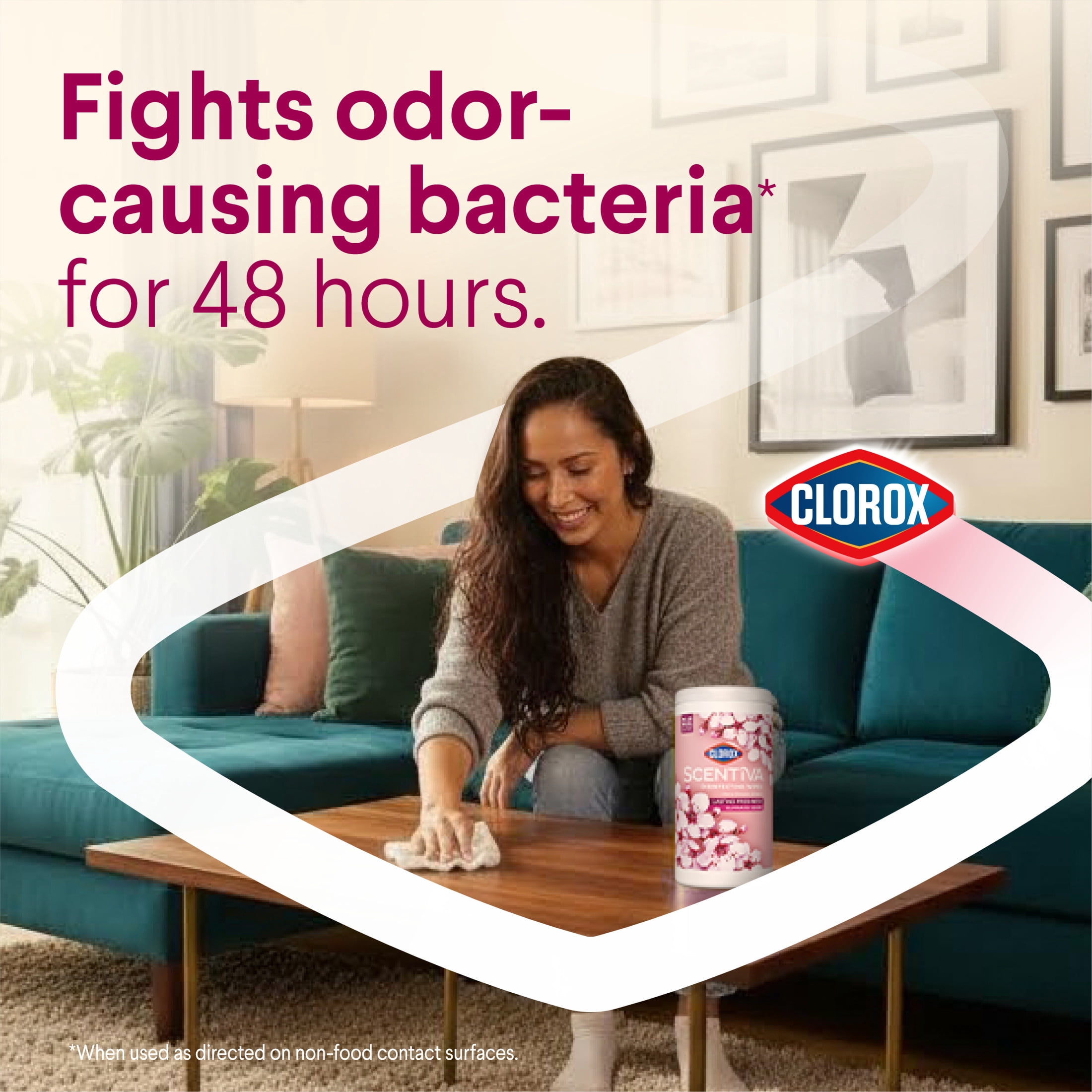 Clorox Scentiva Disinfecting Wipes, Multi-Surface Cleaning and Sanitizing Wipes (White, 150 Count) z3vu5