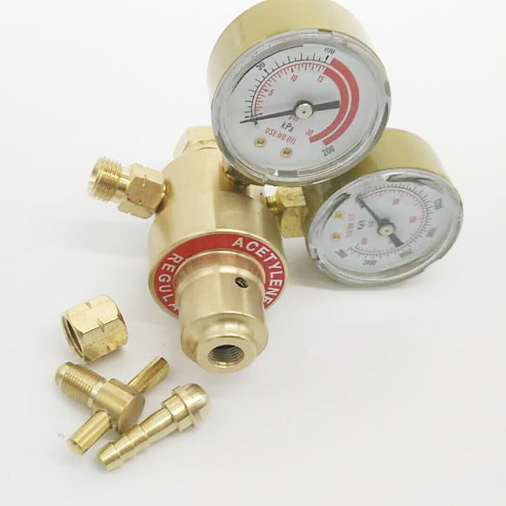 iMeshbean Dual Gauge Oxygen and Acetylene Regulator Set for Welding and Cutting (Solid Brass, CGA540 and CGA200 Fittings) orpr6