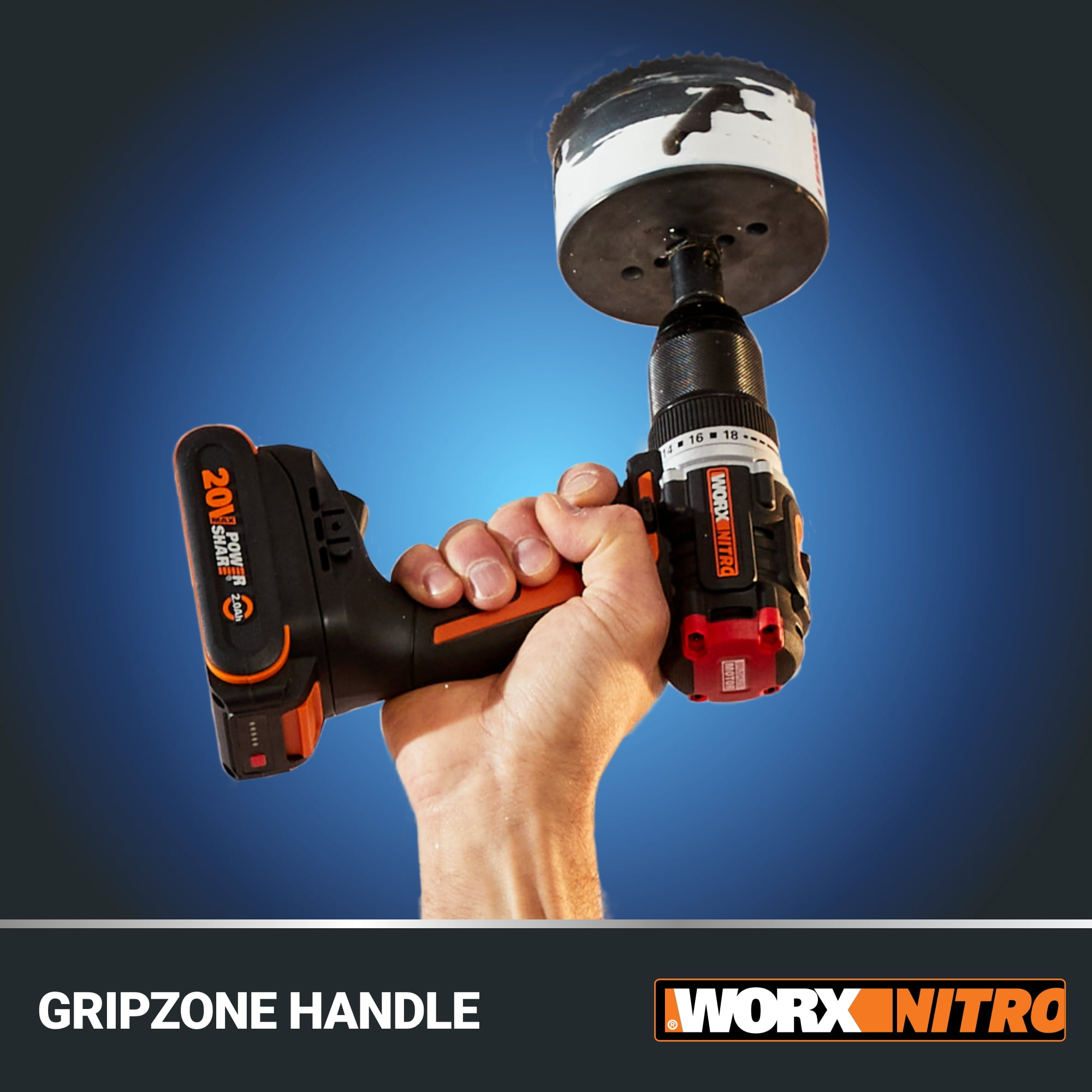 WORX Nitro WX130L.9 20V Compact Brushless 1/2 in Drill/Driver (Tool Only, 3 lb) q4264