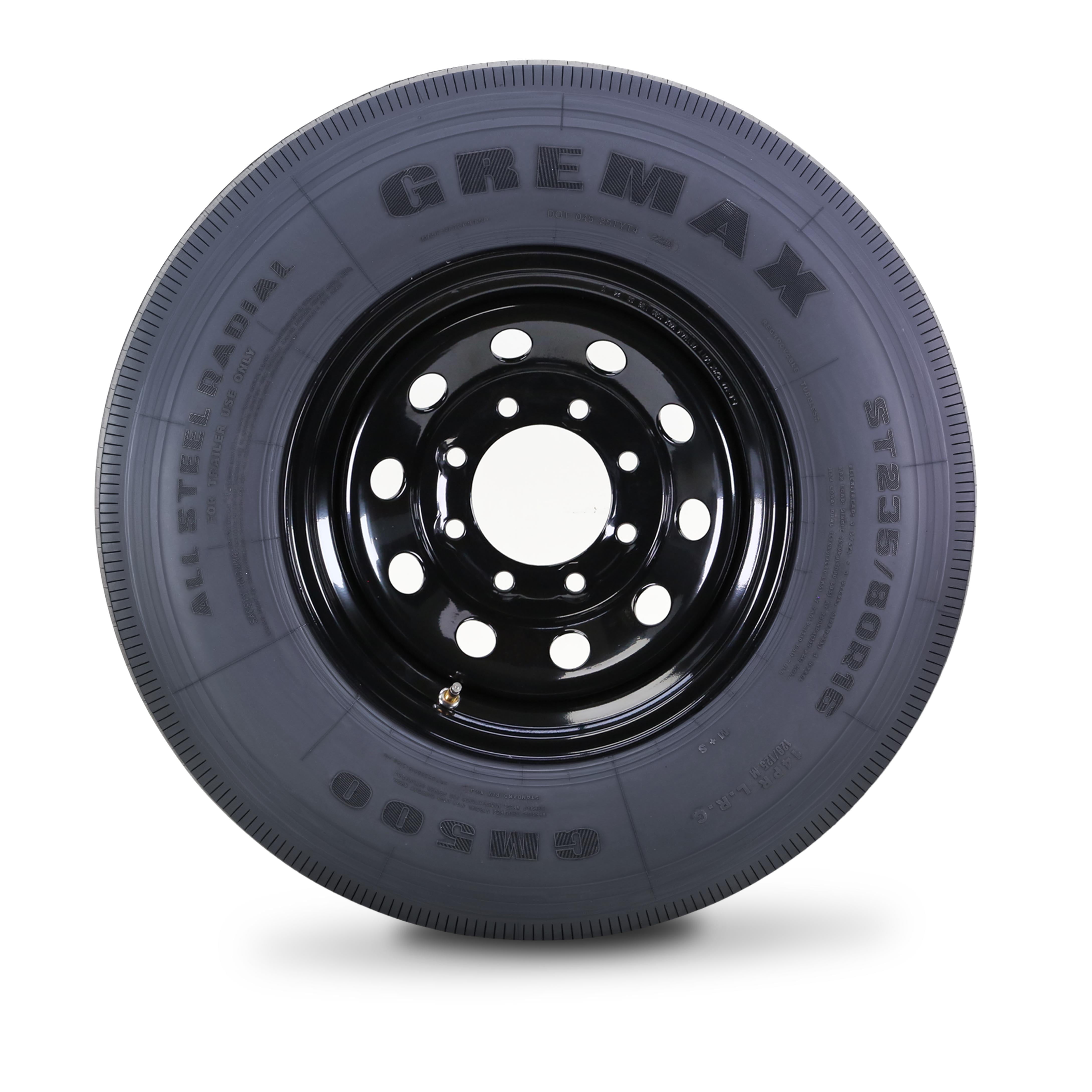 Gremax ST235/80R16 All Steel Trailer Tire and Wheel Assembly (Black, 14-Ply G) cifp2