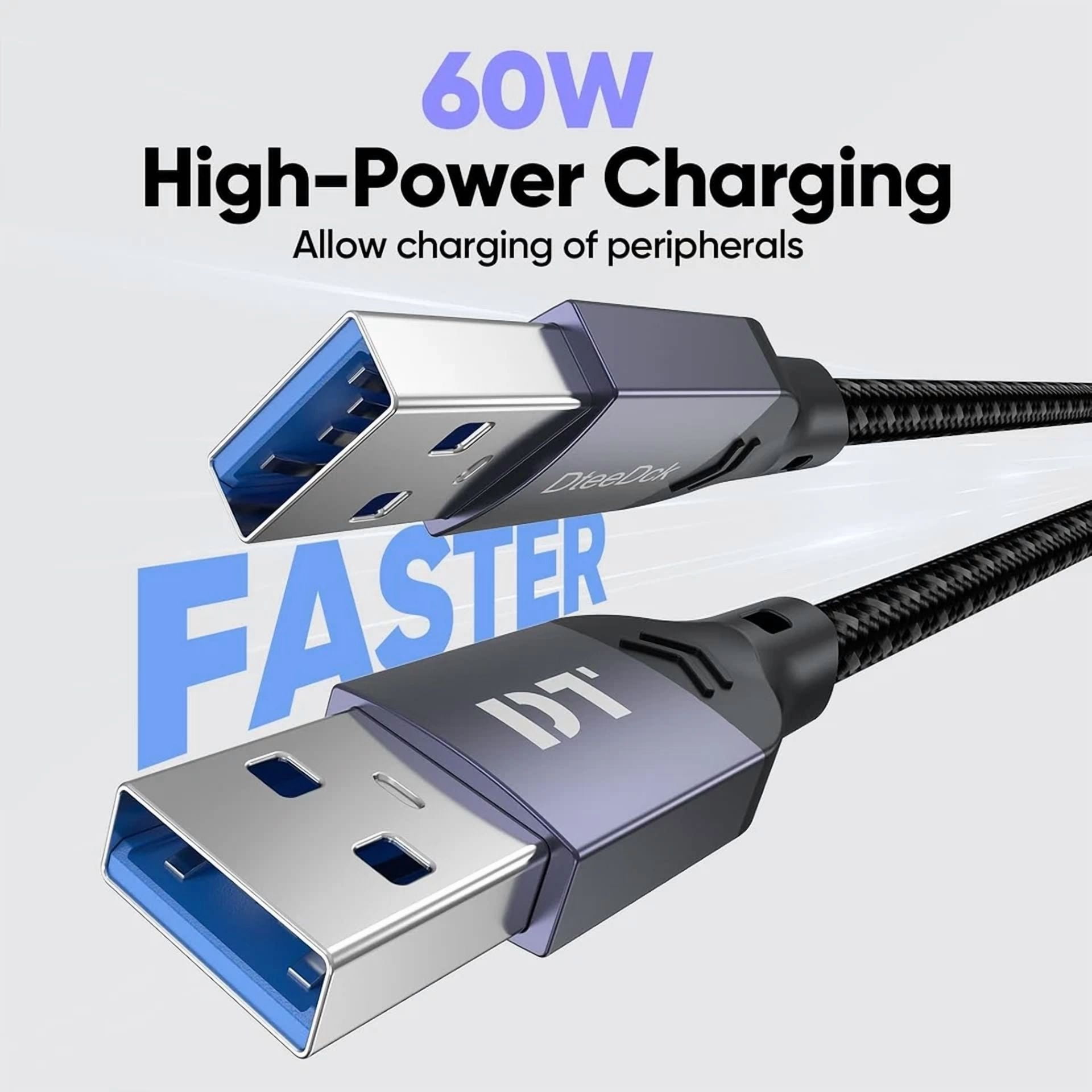 Rhea USB 3.0 Type A Male to Type C Data Charging Cable (60W, 5Gbps, 10 ft) r2yrf