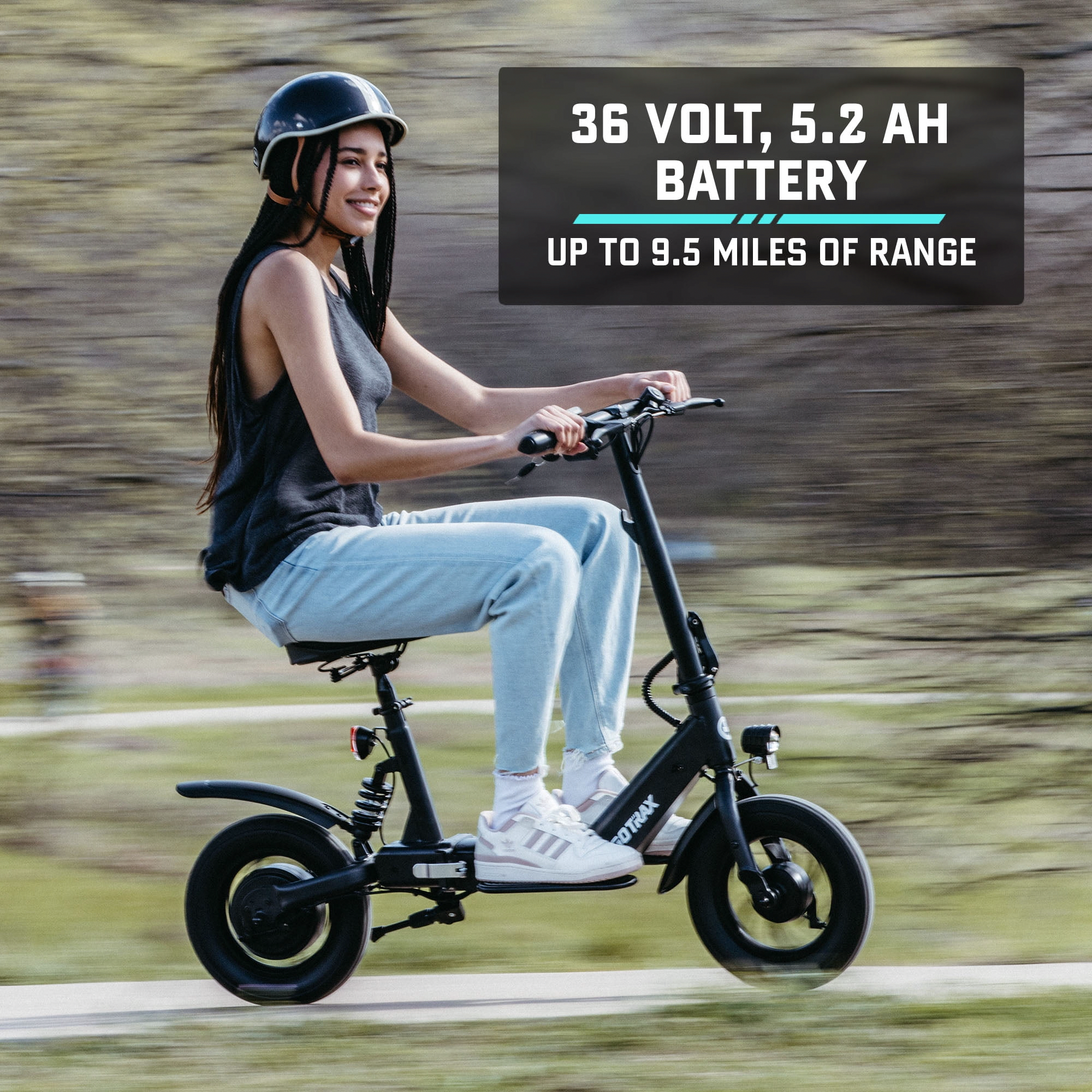 GOTRAX Aero Foldable Electric Scooter with Seat for Teens and Adults (Black, 15.5 MPH) ii8dp
