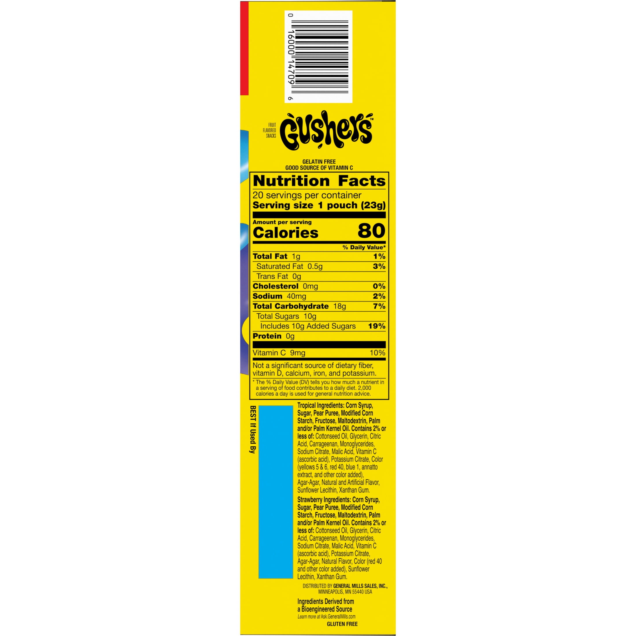 Gushers Fruit Flavored Snacks, Tropical and Strawberry Variety Pack (20 Pouches, 16 oz) 5w0m6
