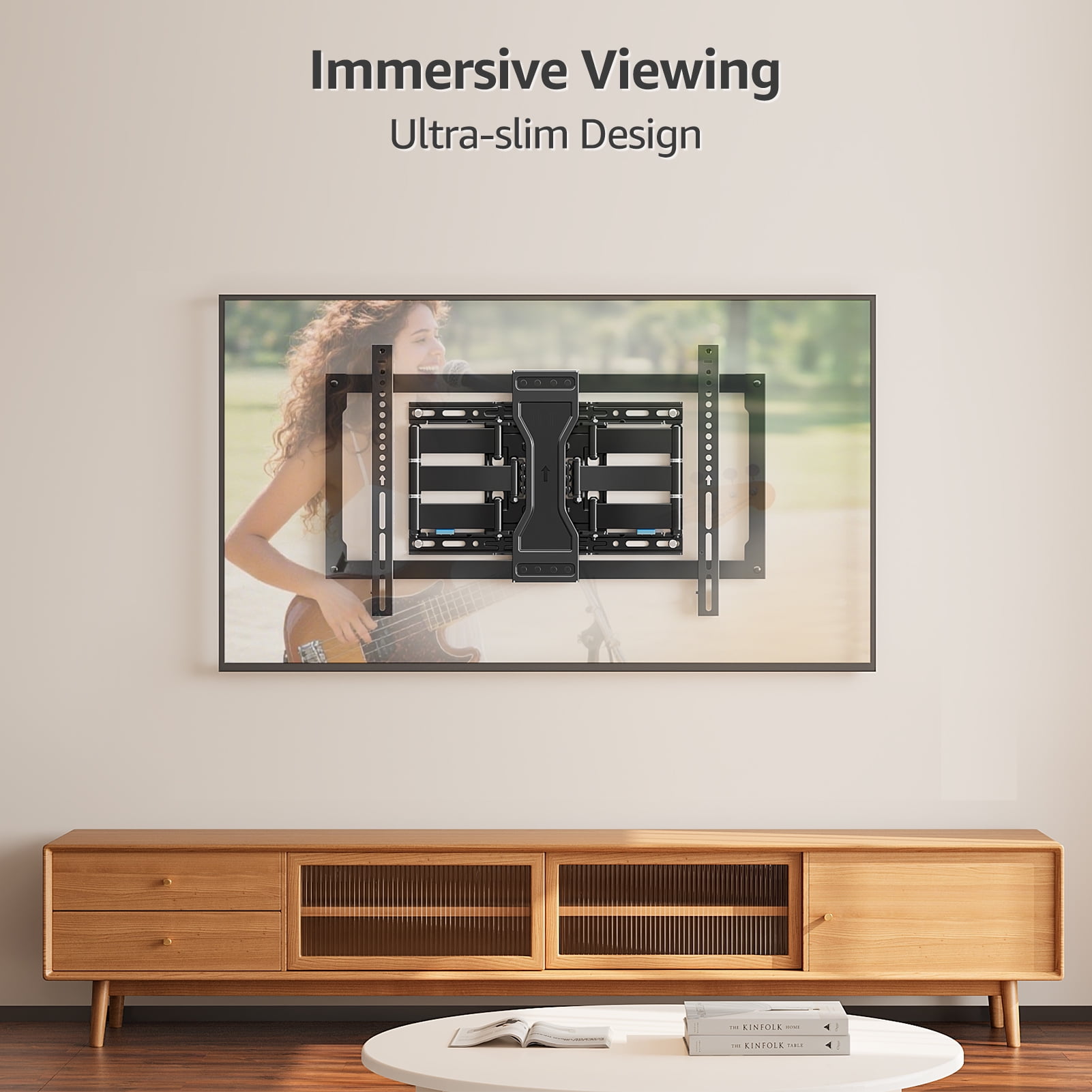 Mount Pro Heavy Duty Full Motion TV Wall Mount for 37-90 Inch Screens (Black, 132 lb) bbvuc