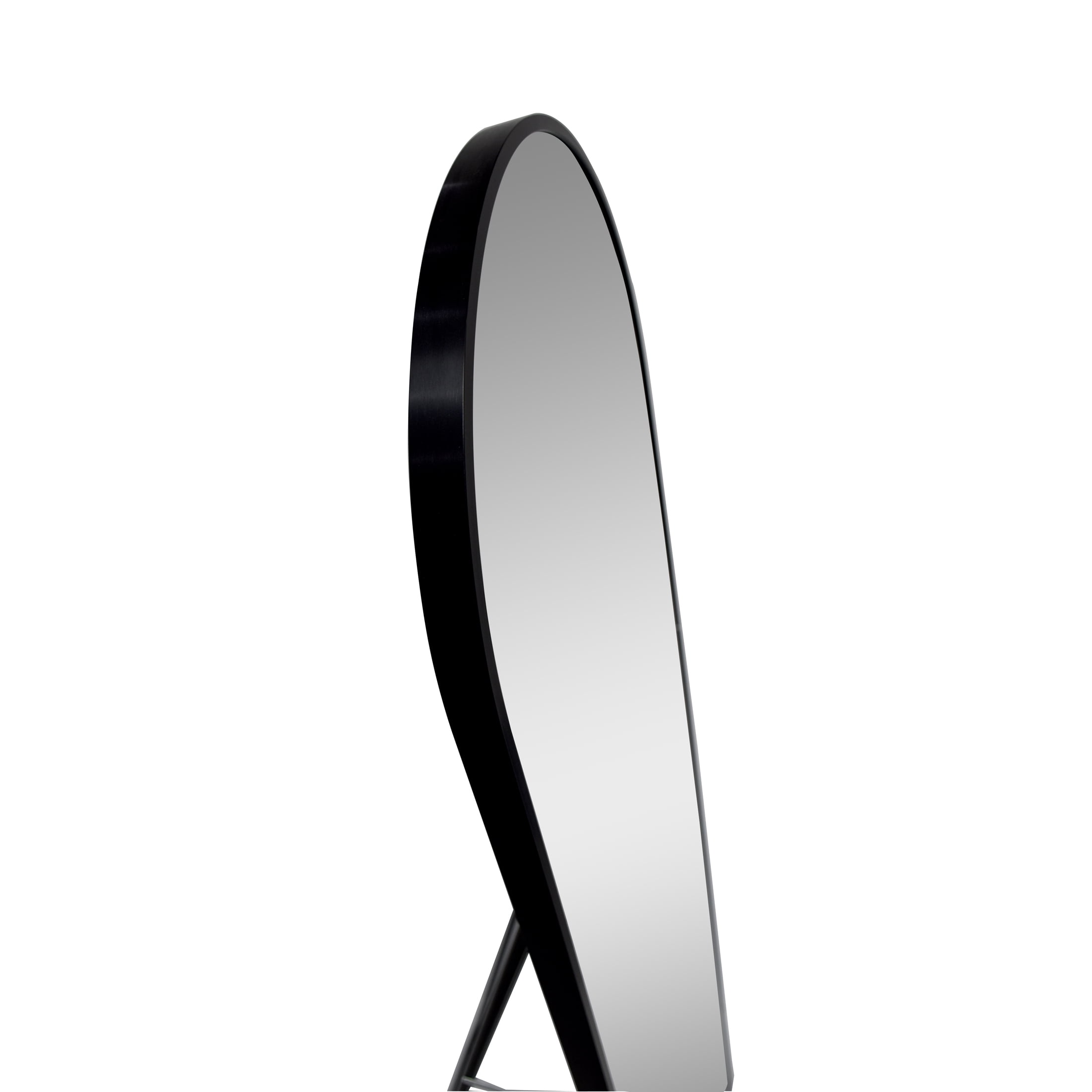 Better Homes & Gardens Arched Floor Mirror, Modern Aluminum Easel Mirror (Black, 17 in x 58 in) pd03d
