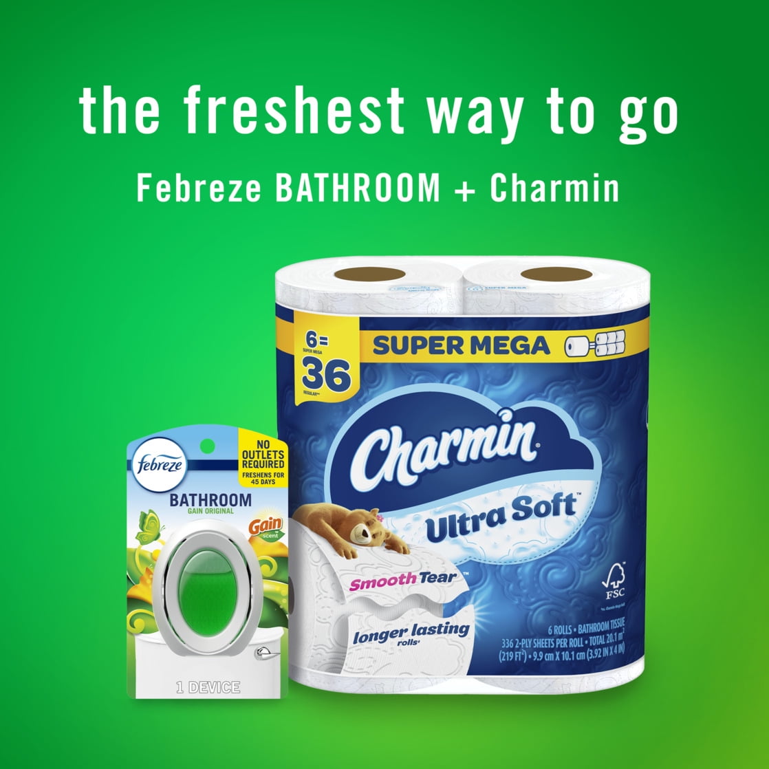 Febreze Odor-Fighting Bathroom Air Freshener, Gain Original Scent (3 Pack) mvkac