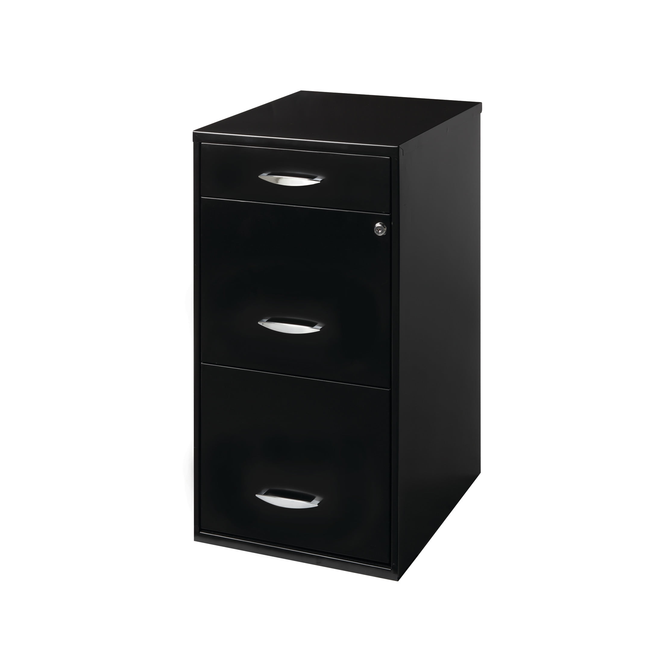 Space Solutions 3 Drawer Vertical File Cabinet with Pencil Drawer (Black, 18 in x 14 in x 27 in) 06h01