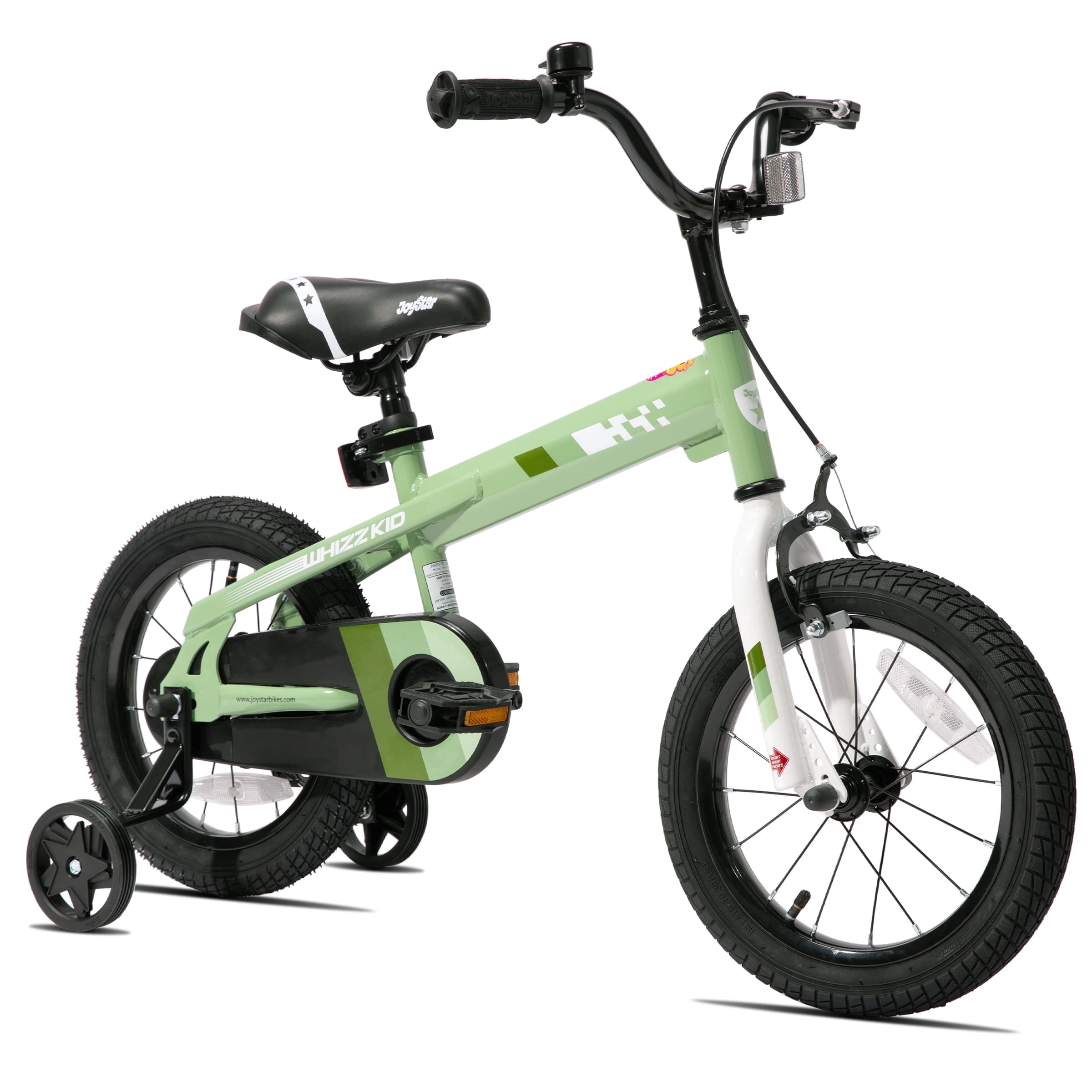 JOYSTAR 14 Inch Kids Bike with Training Wheels and Handbrake (Green, 14 in) slvrc