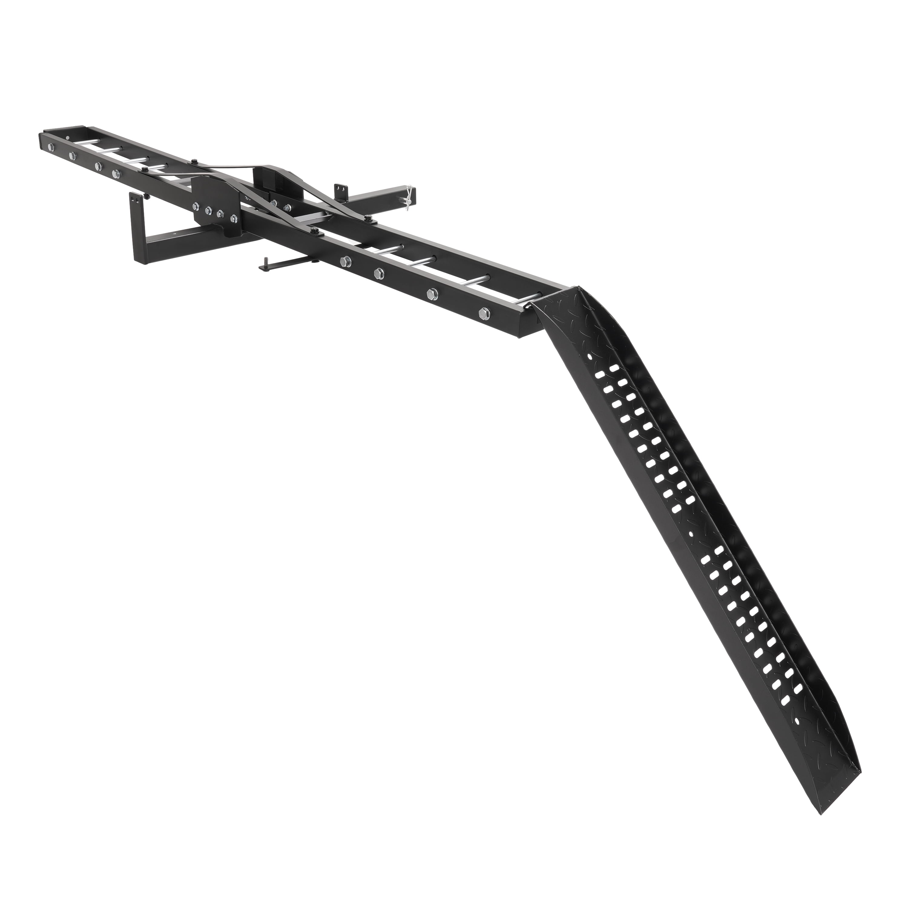 Kojem Motorcycle Dirt Bike Hitch Carrier Rack with Loading Ramp (Black, 500 lb Capacity) zb8pp
