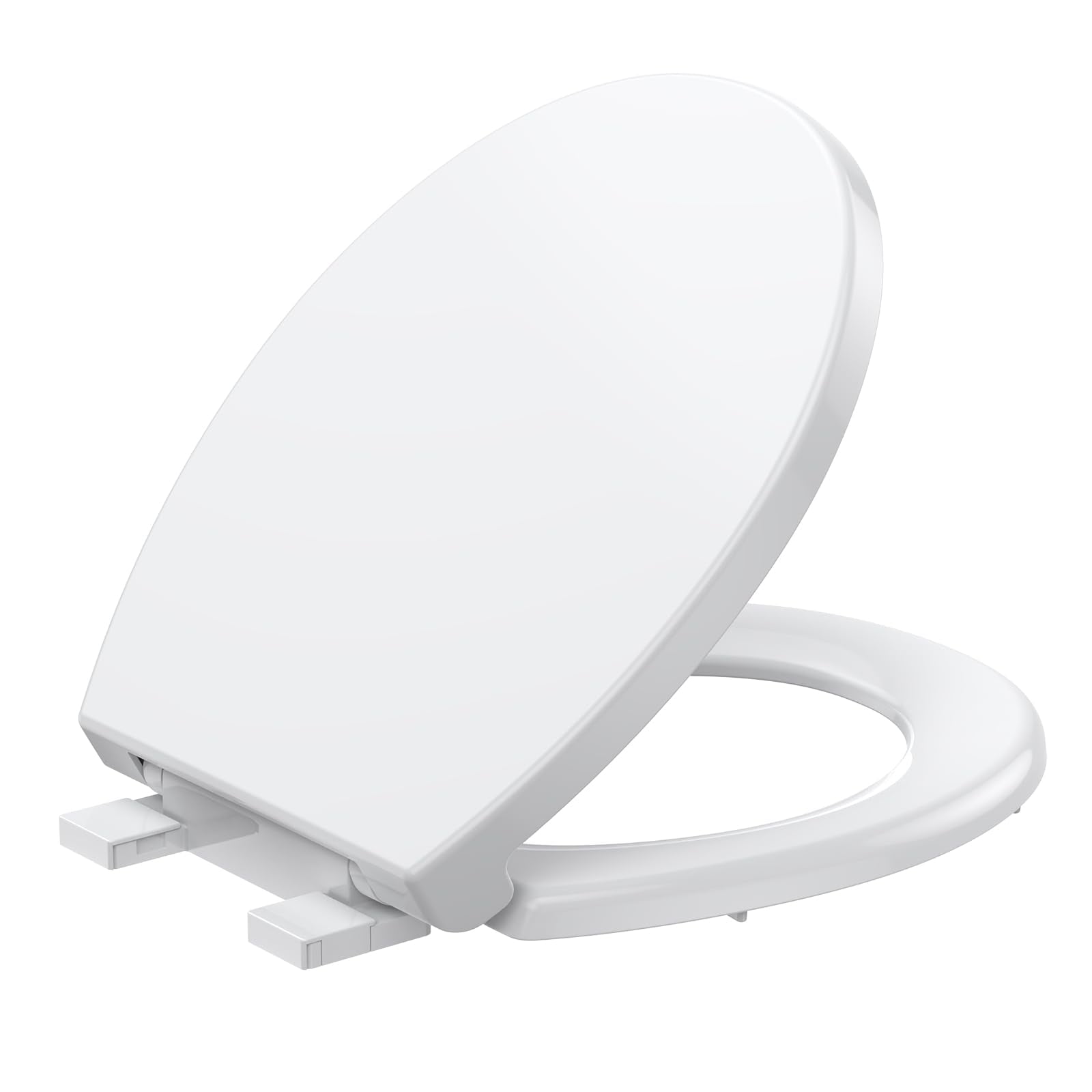Tropow Round Toilet Seat, Slow Soft Close Ergonomic Design with Quick Release (White, 16.5 in) zjr7p