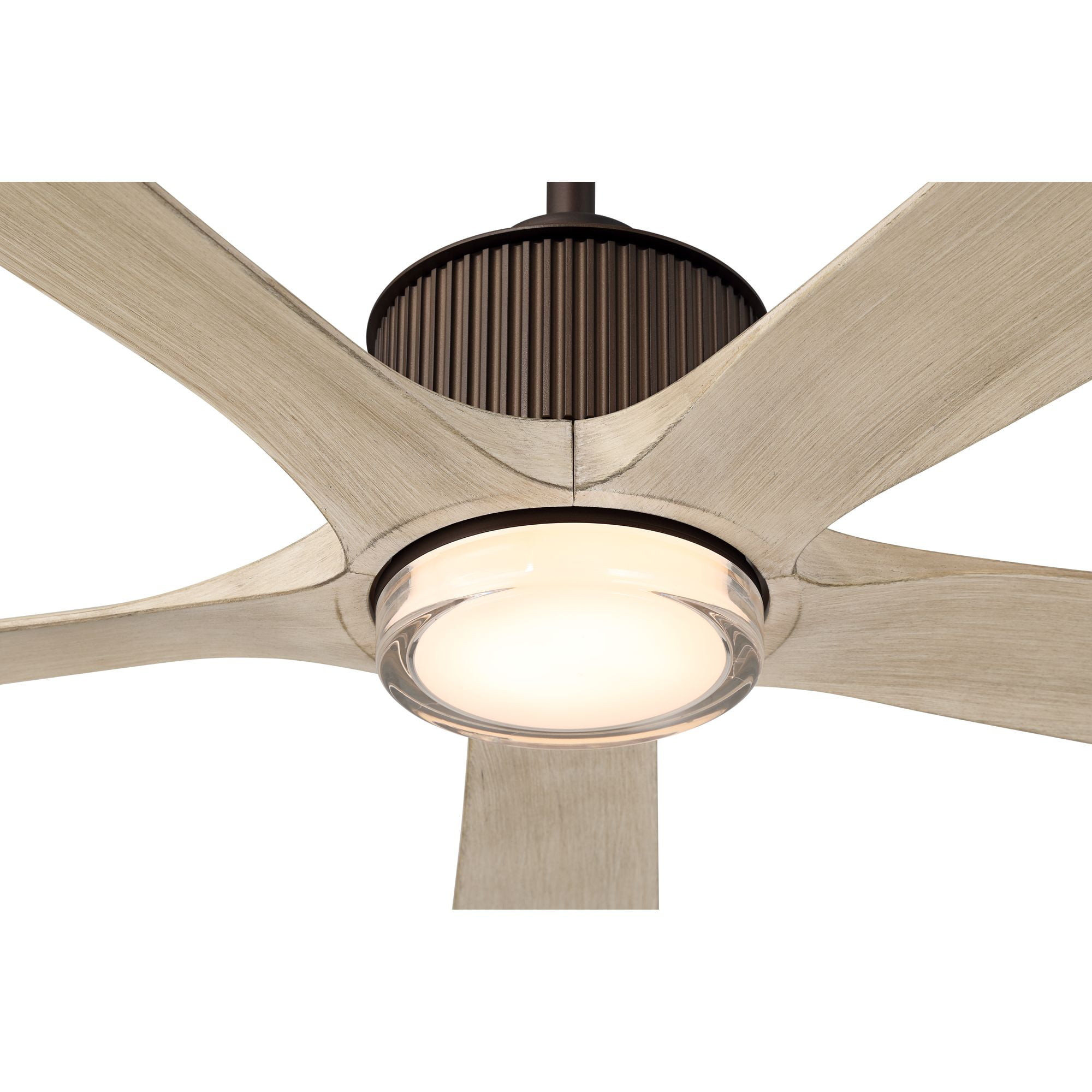 Casa Vieja Hex LED Ceiling Fan with Remote, Bronze Motor and White Oak Blades (60 in) 6hlbs