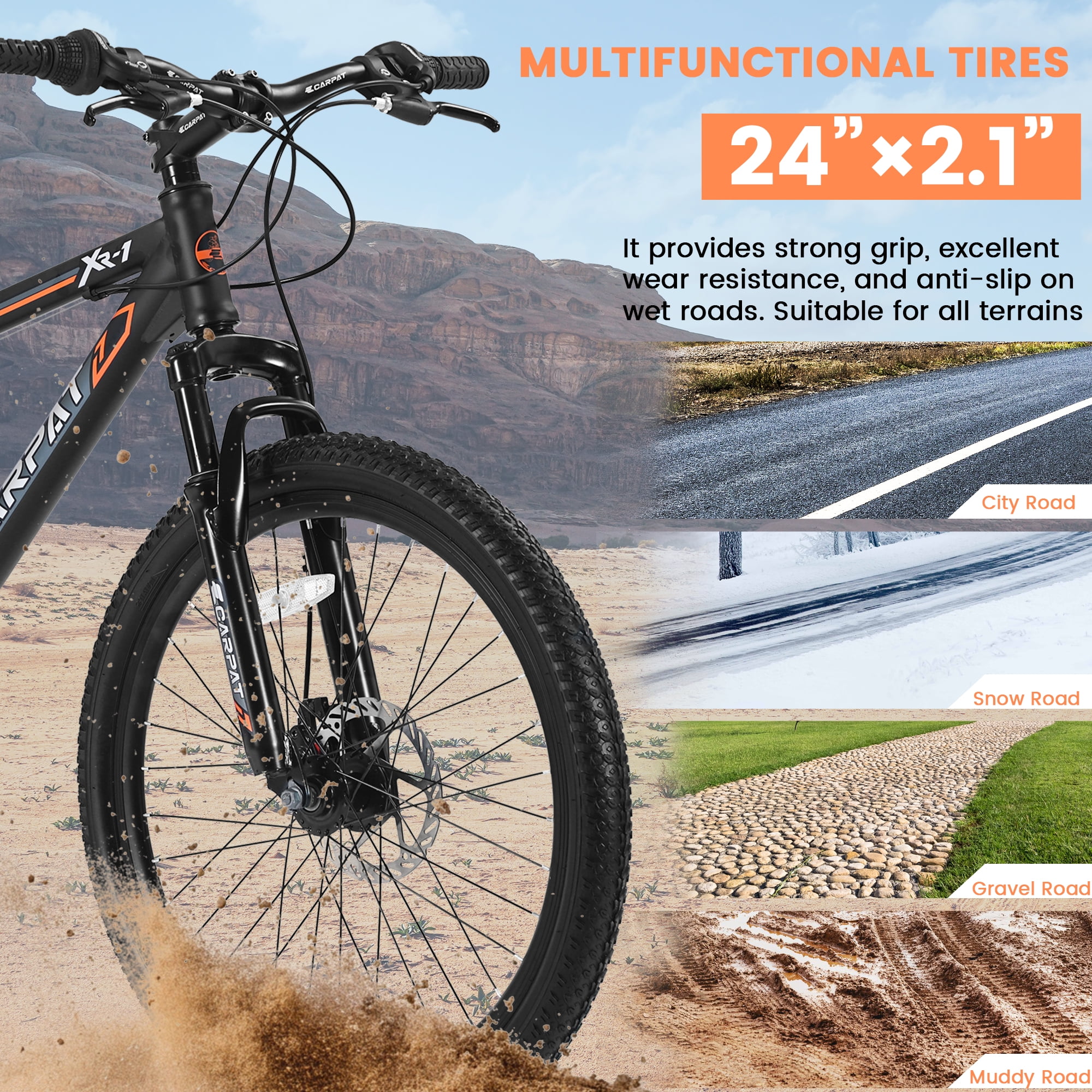 Direct Wicker 24 in Mountain Bike, Shimano 21-Speed Steel Frame MTB with Dual Disc Brakes (Black and Yellow, 24 in) 6e679