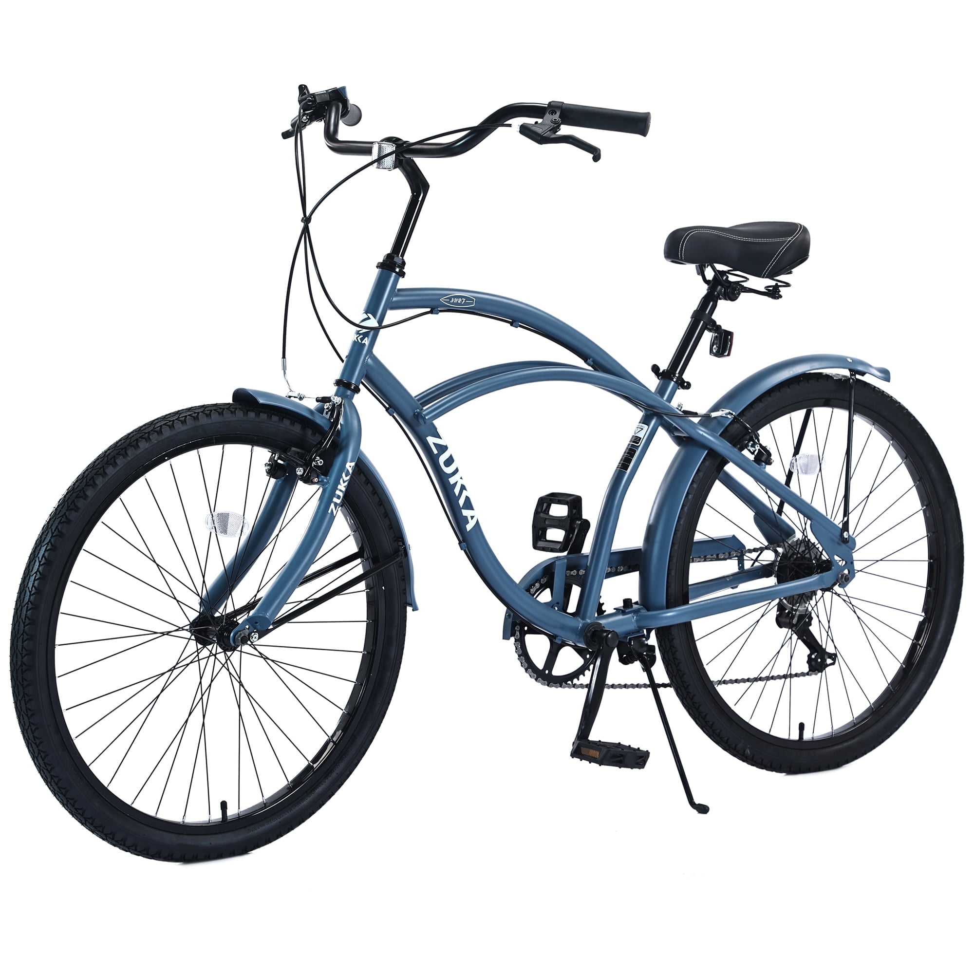 Zukka 26 in Cruiser Bike 7-Speed City Commuter Bicycle with V-Brakes (Navy, 26 in) w3vhr