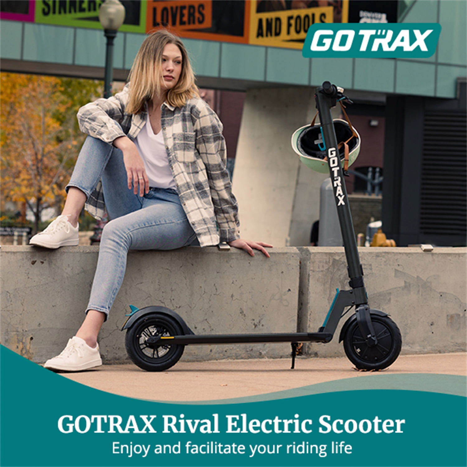 GOTRAX Rival Electric Scooter for Adults, Foldable Commuter Scooter with 15.5 mph Top Speed (Black, 220 lb Capacity) unf24