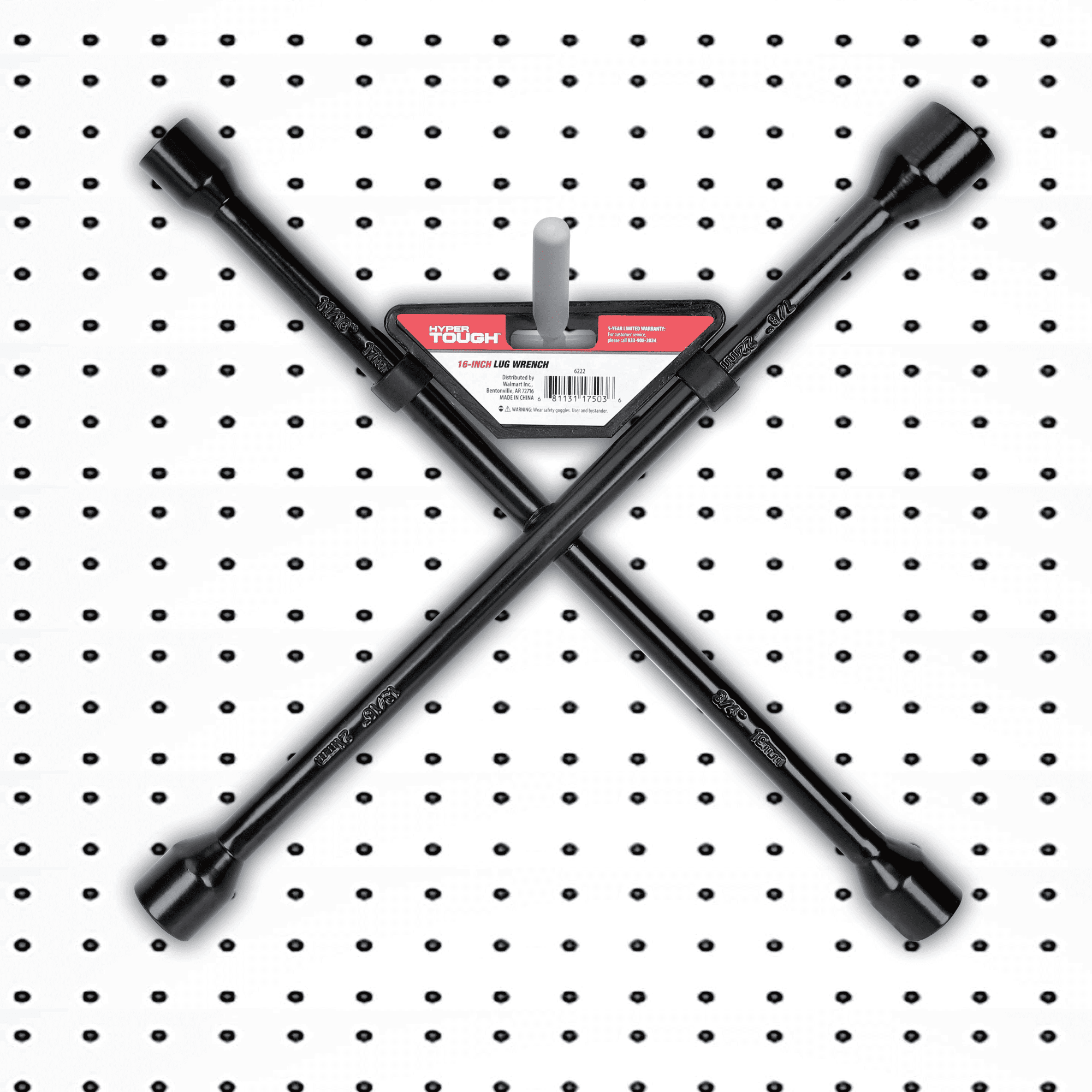 Hyper Tough Heavy Duty Lug Wrench Carbon Steel Tire Iron (Black, 16 in) xzsm7