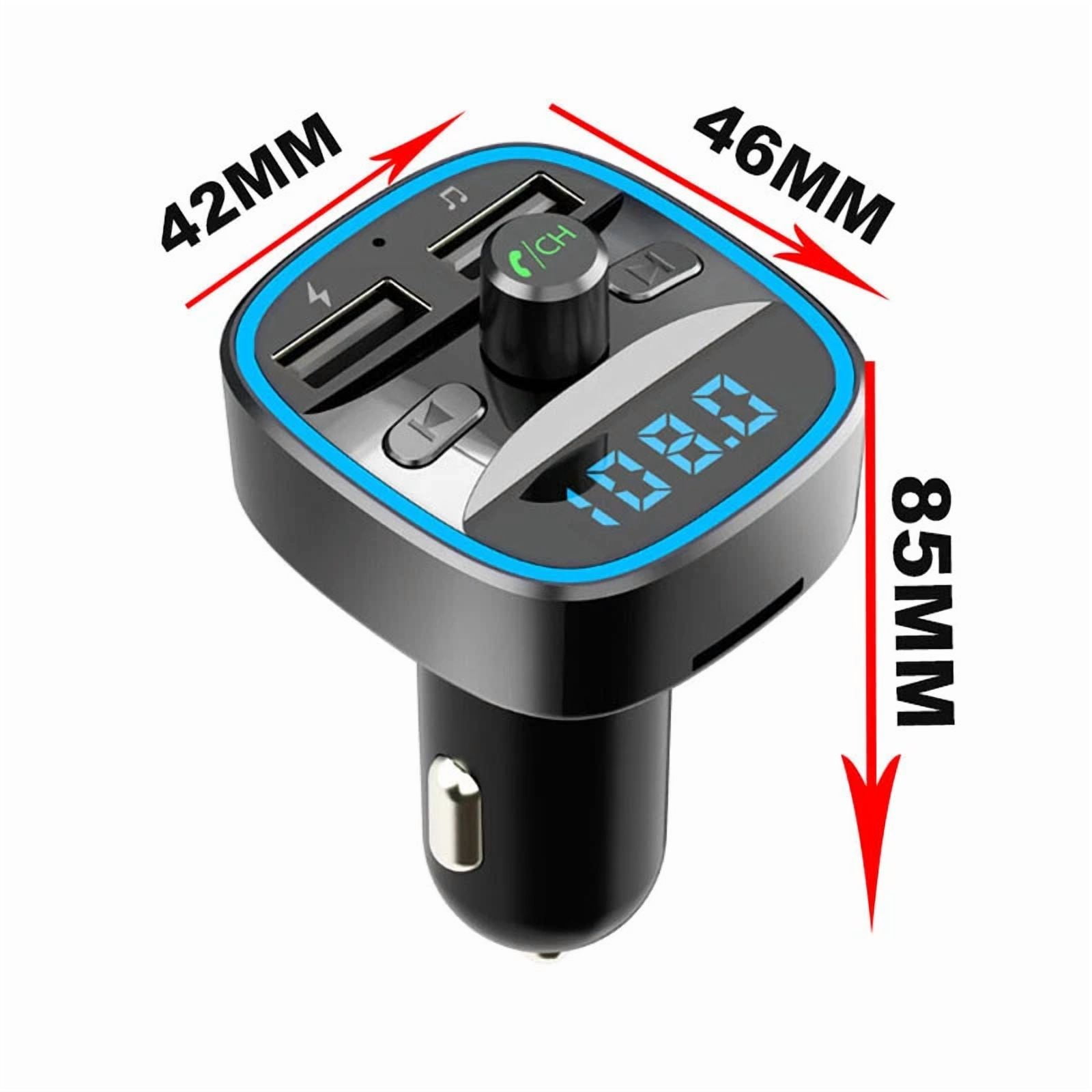 Rhea Bluetooth Car FM Transmitter Radio Adapter with QC3.0 Fast USB Charger (Black, 1 Pack) hpmqq