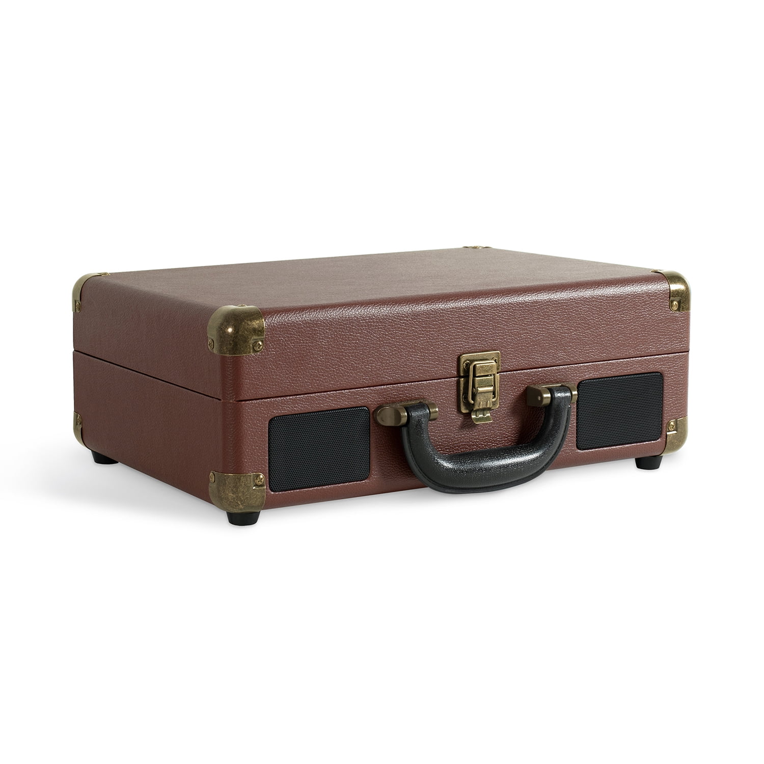 Victrola Journey Bluetooth Suitcase Record Player with 3-Speed Turntable (Brown, 13.9 in x 10.1 in x 5 in) bnafg