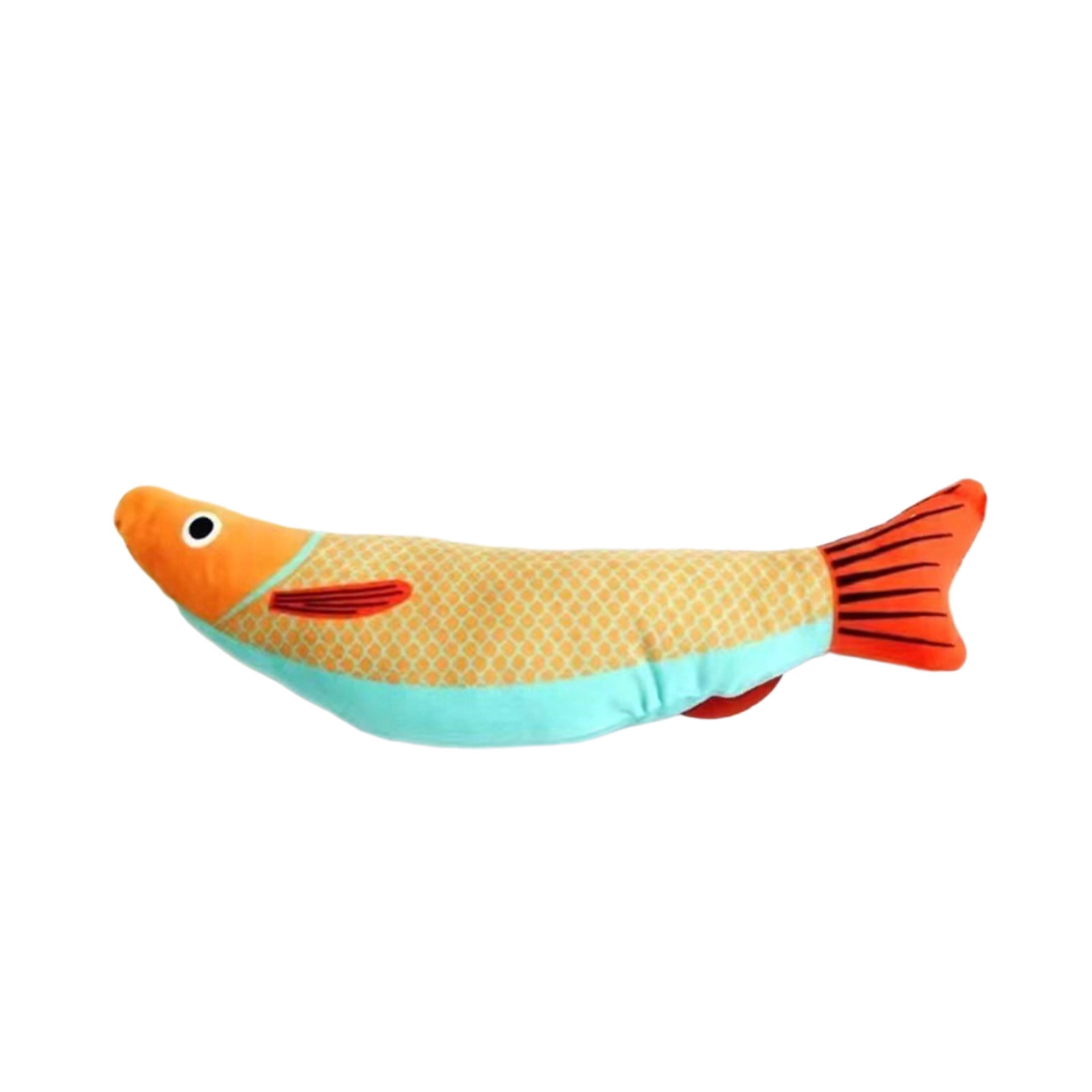 Leodye Catnip Fish Toys, Interactive Soft Plush Chew Toys with Rattle Sound for Indoor Cats (Yellow, 3-Pack) 2i2gt