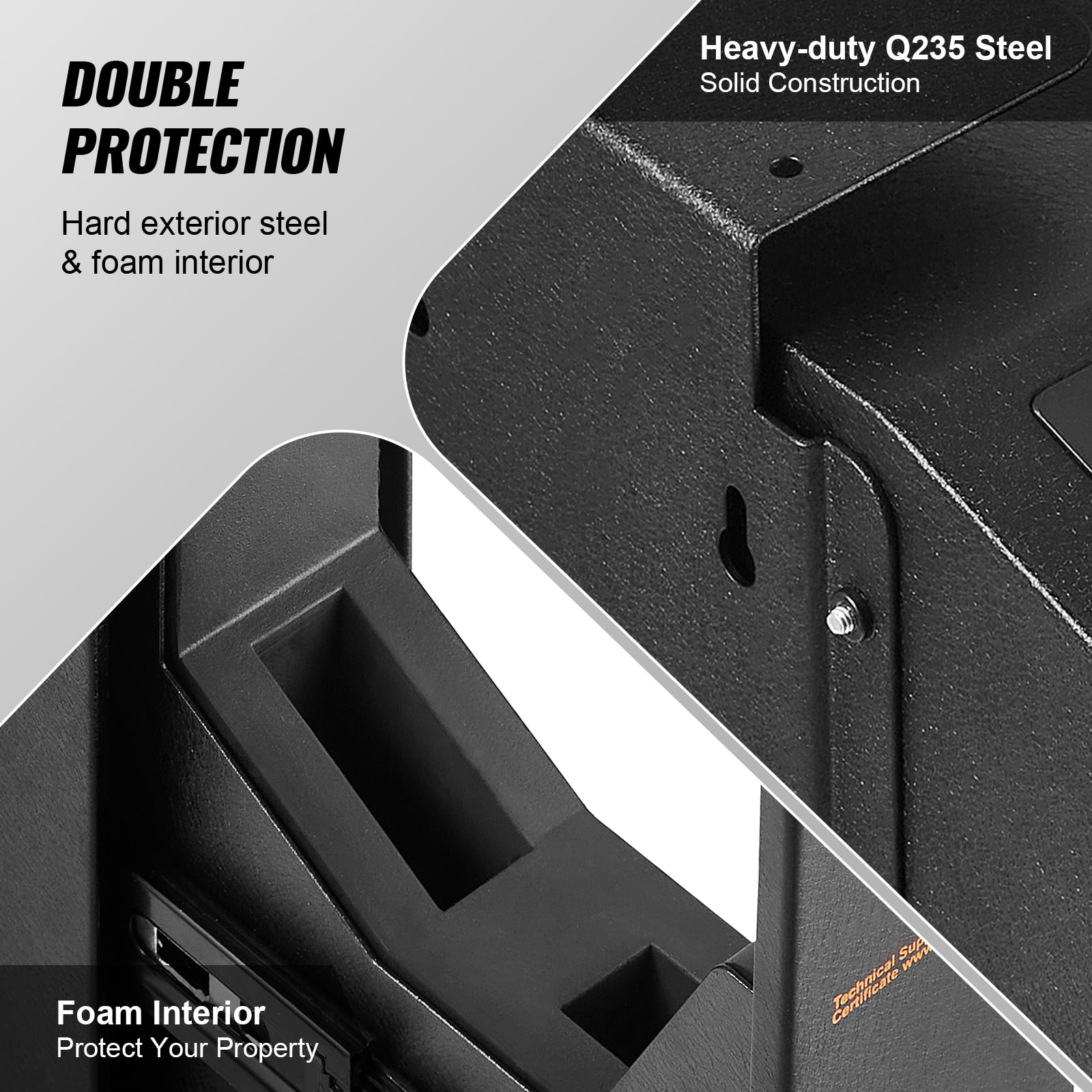 BENTISM Handgun Safe with Biometric Fingerprint and Keypad Access (Black, 1 Pistol Capacity) scwu6