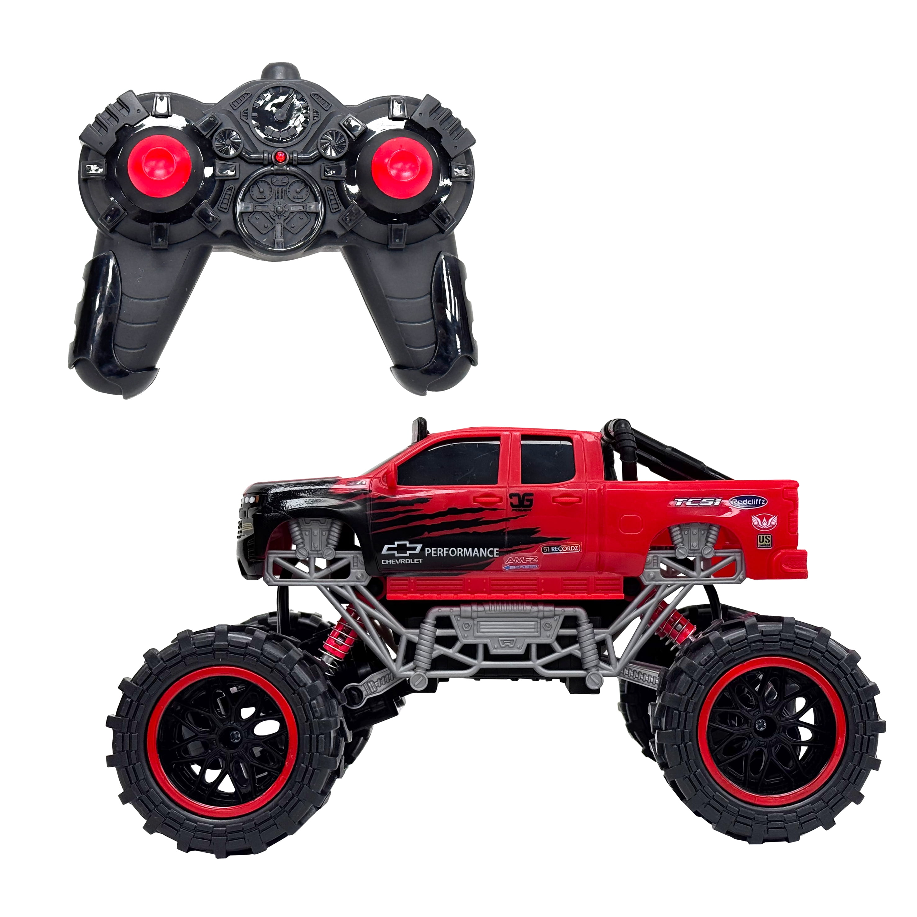 Adventure Force Silverado 4x4 Radio Control Truck (Red, 1:24 Scale) j4hq5