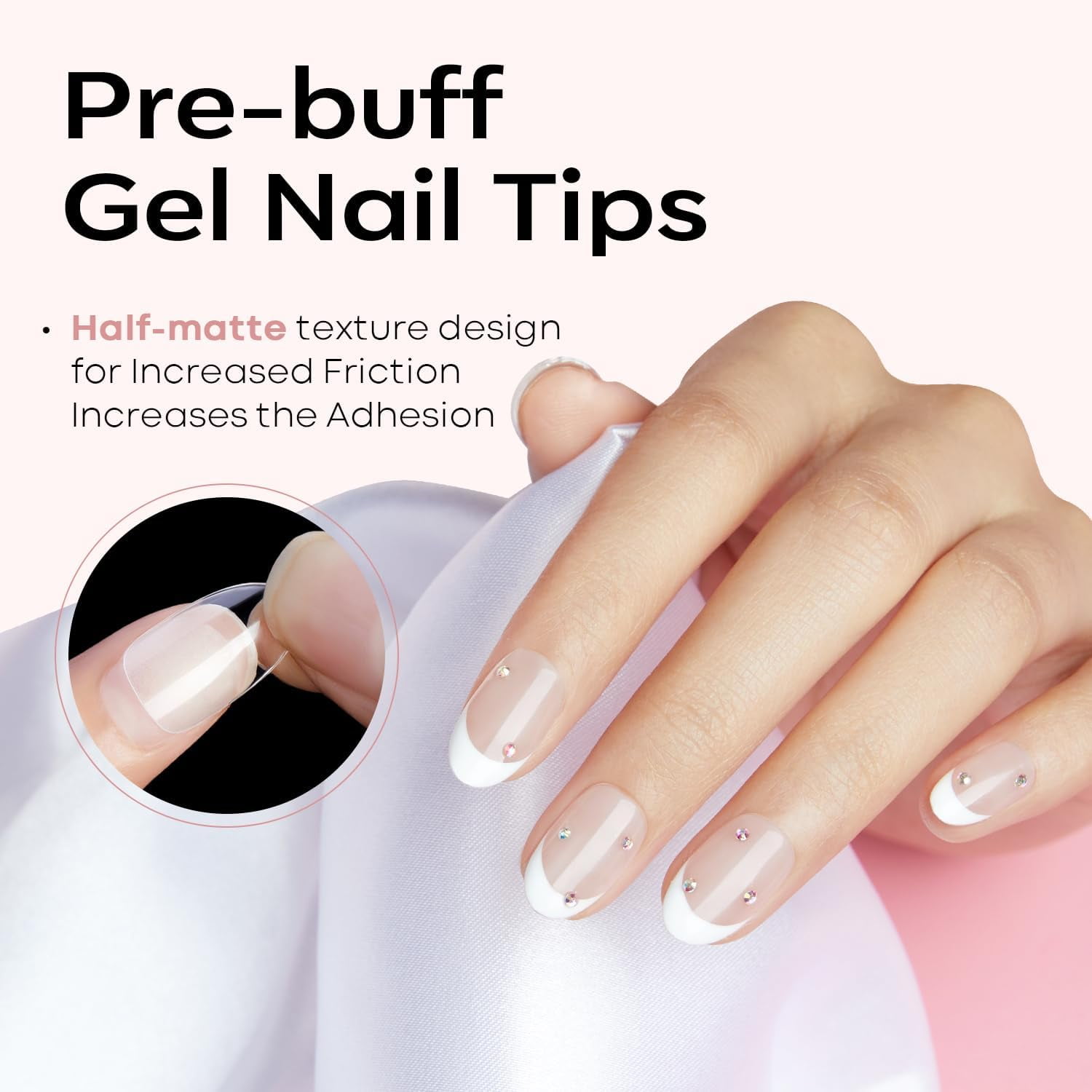 Modelones Extra Short Oval Round Nail Tips (Clear, 510 Pcs) fm1pe