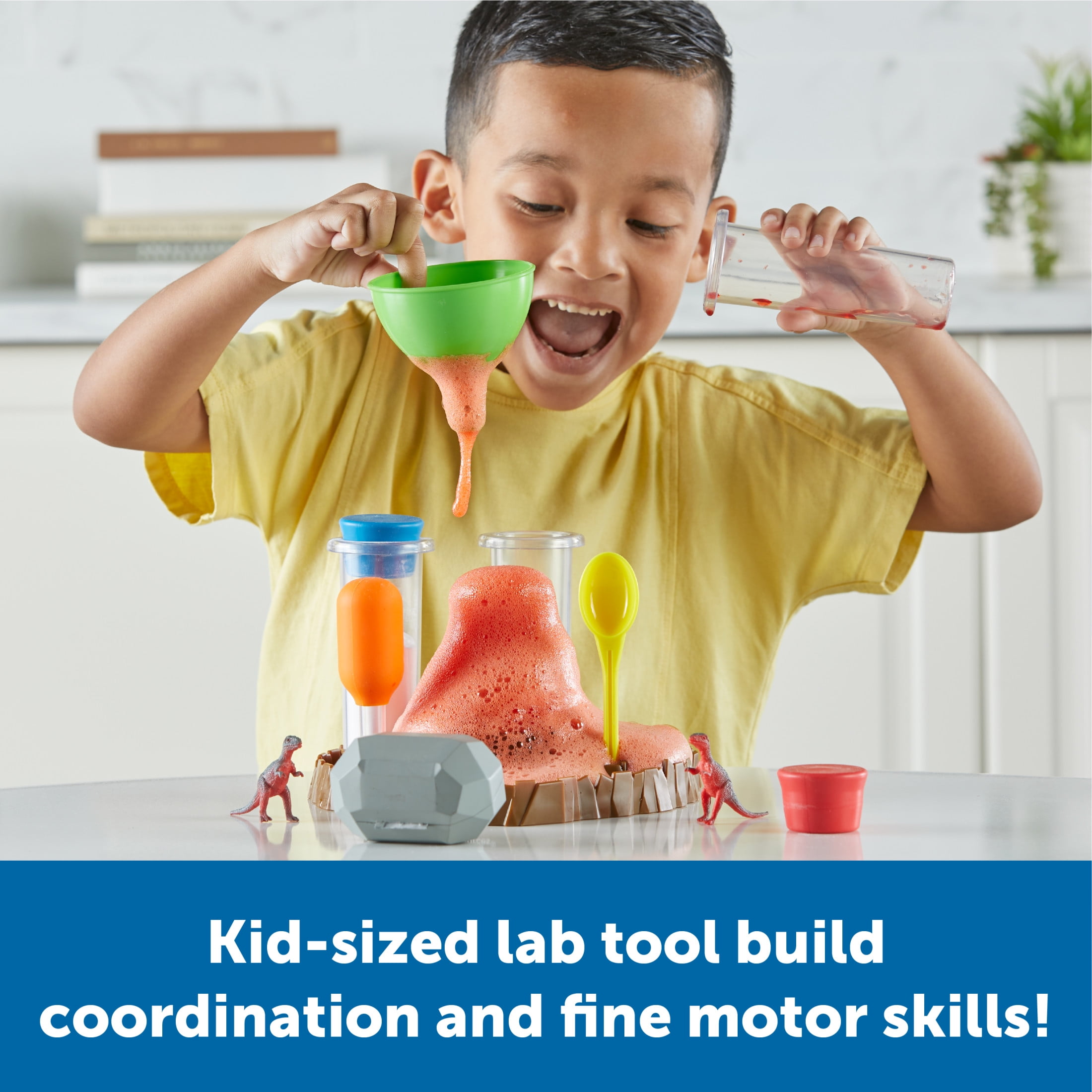 Learning Resources Fizzy Volcano Science Lab Set (13-Piece STEM Educational Kit) y1gyv