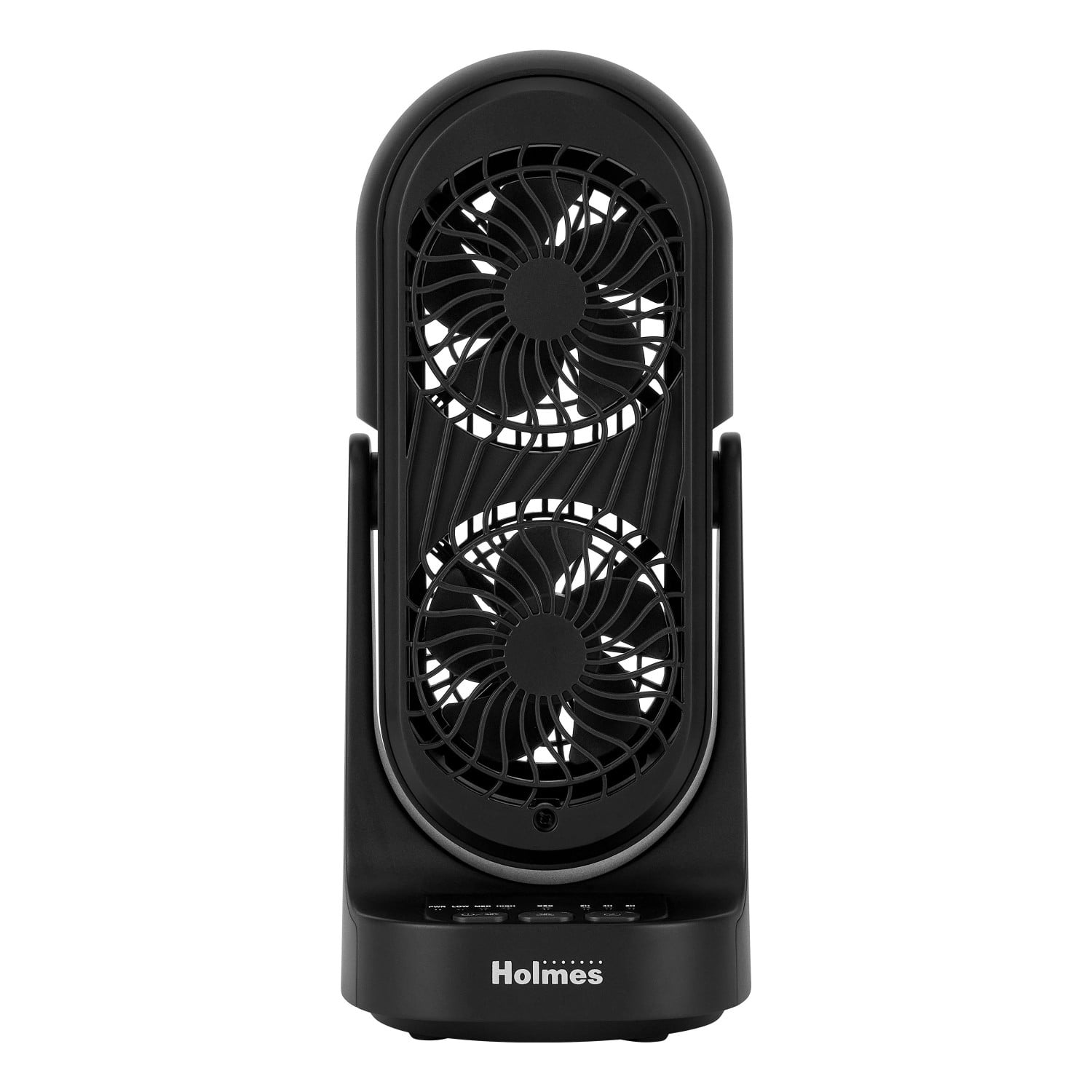 Holmes DuoBreeze Desk Fan with Dual Blade Technology, 3-Speed Settings, Adjustable Tilt and Oscillation (Black, 13 in) w9rjj