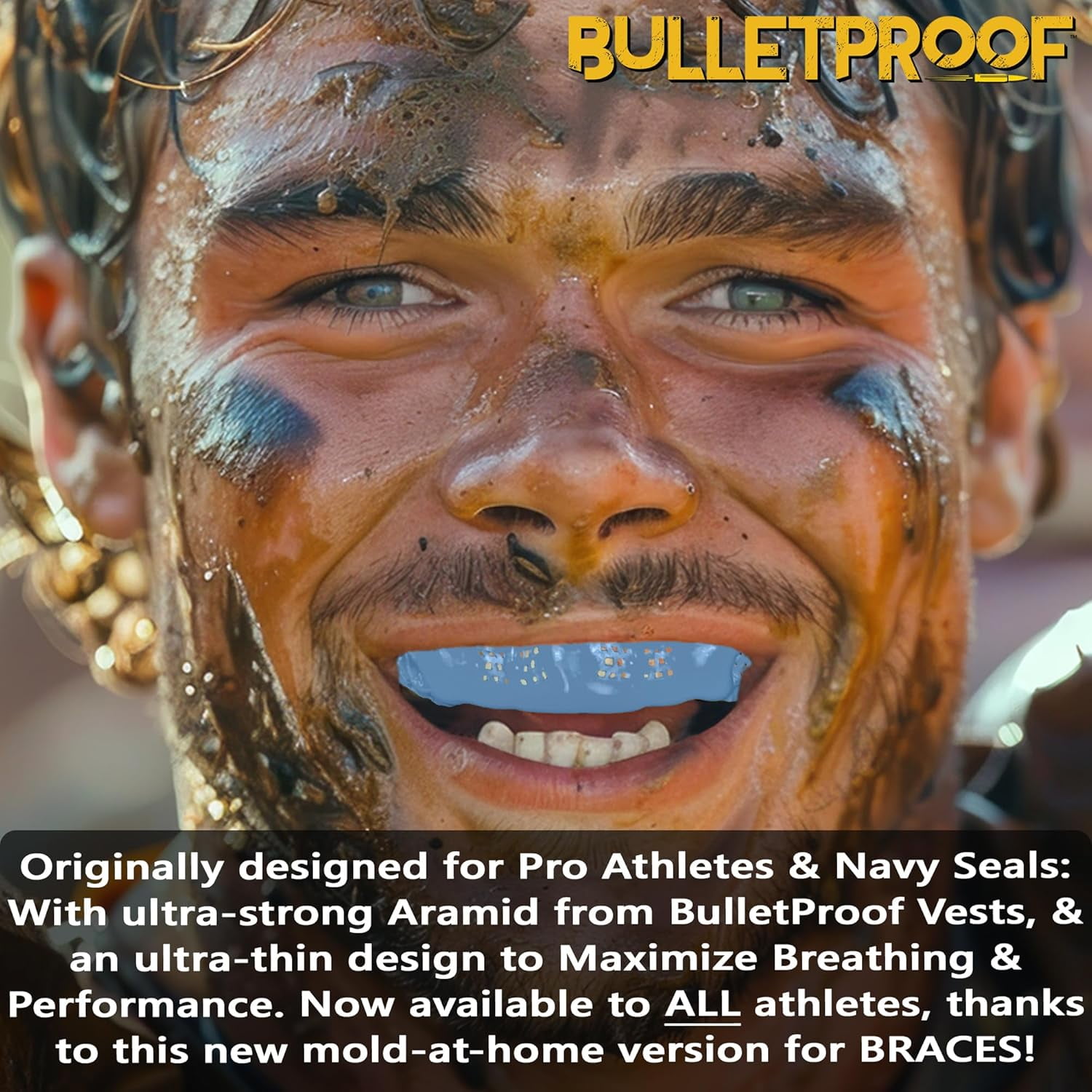 BulletProof MouthGuards Professional Sports Mouth Guard, High-Impact Protection for Football, MMA, and Boxing (Black, Adult) su09o