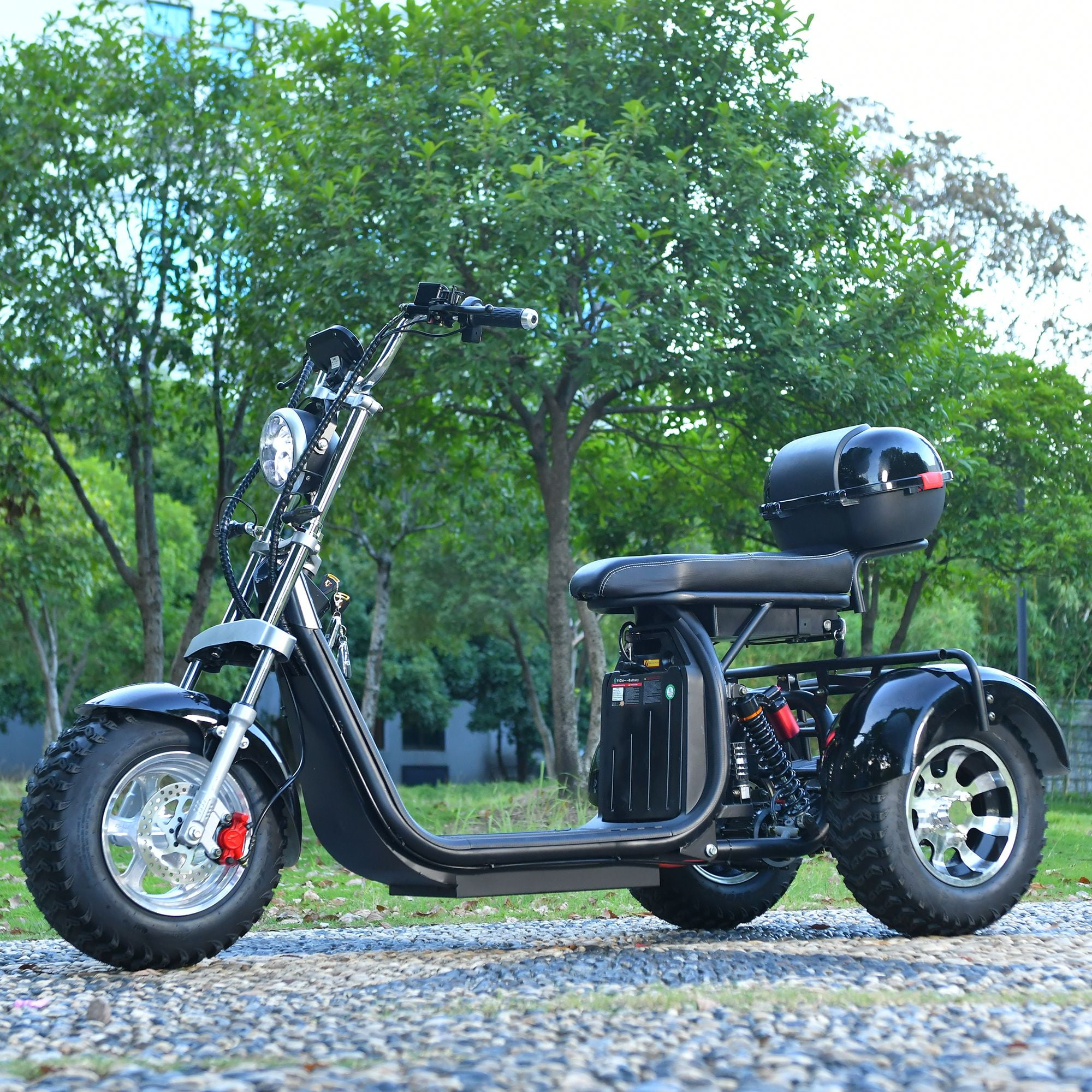 Ehoodax Electric Tricycle for Adults, 3000W Motor, Fat Tire Scooter, Heavy-Duty Commuter (Black, 550 lb Capacity) 7l0sl