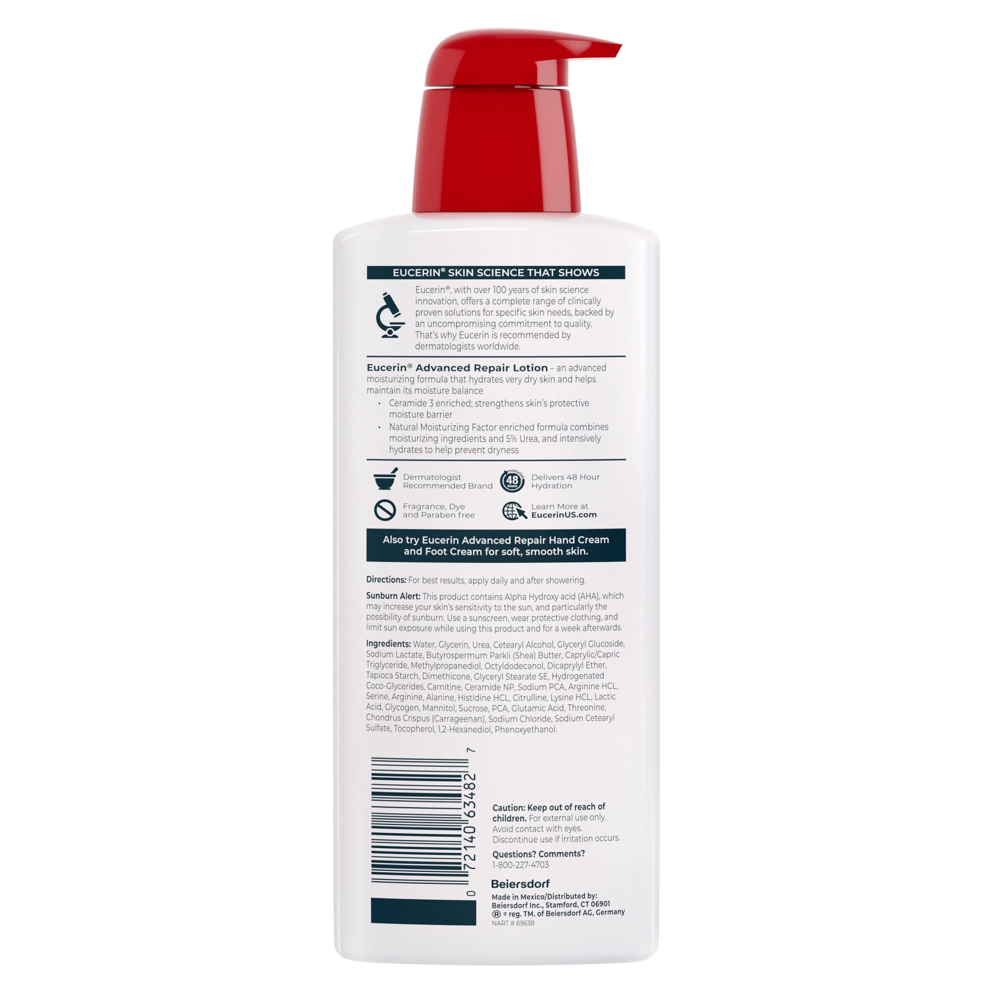 Eucerin Advanced Repair Lotion for Very Dry Skin, Daily Moisturizer (16.9 fl oz) qxk2q