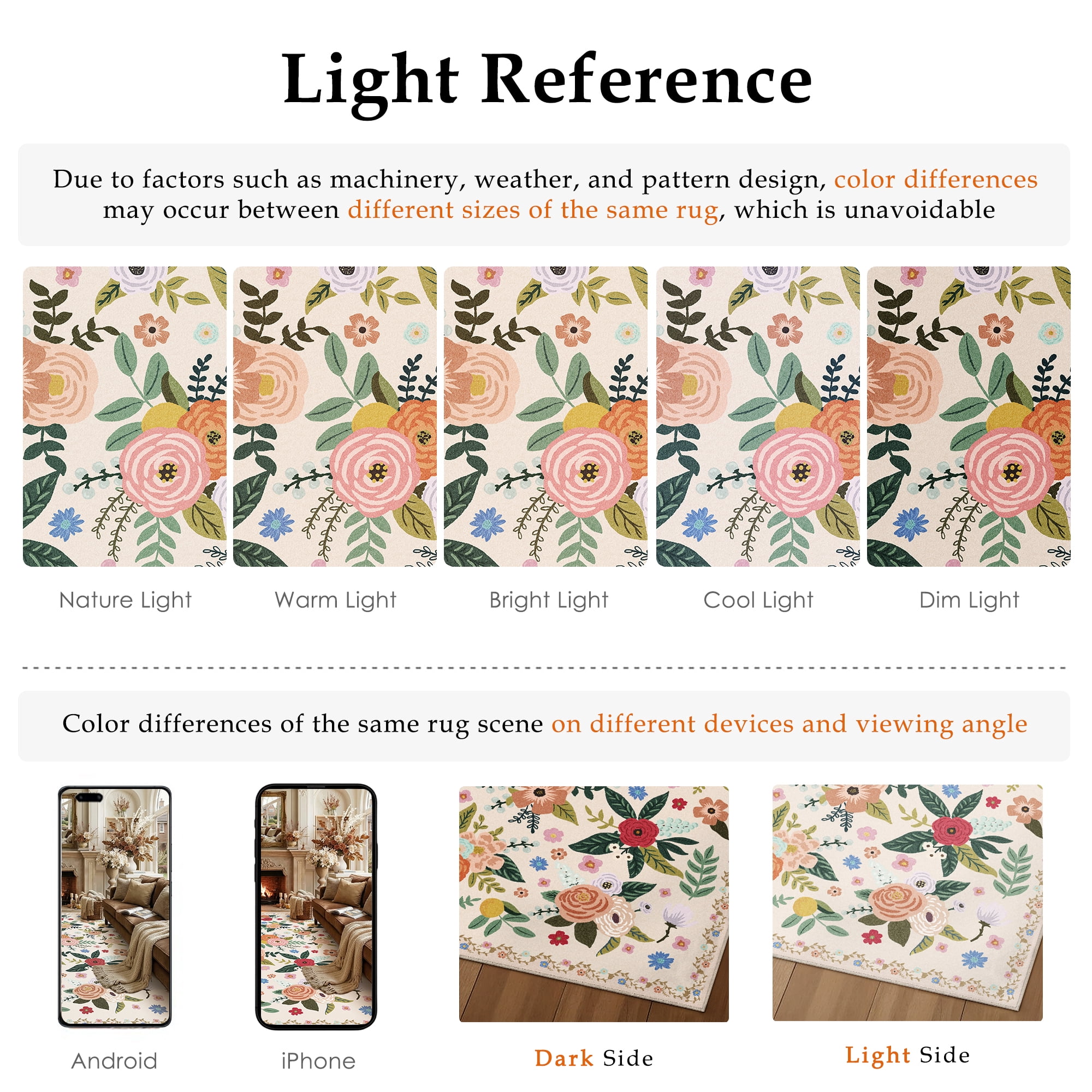 Berthmeer Vintage Floral Area Rug, Non-Slip Oriental Carpet for Living Room and Bedroom (Beige, 8 ft x 10 ft) mojfm