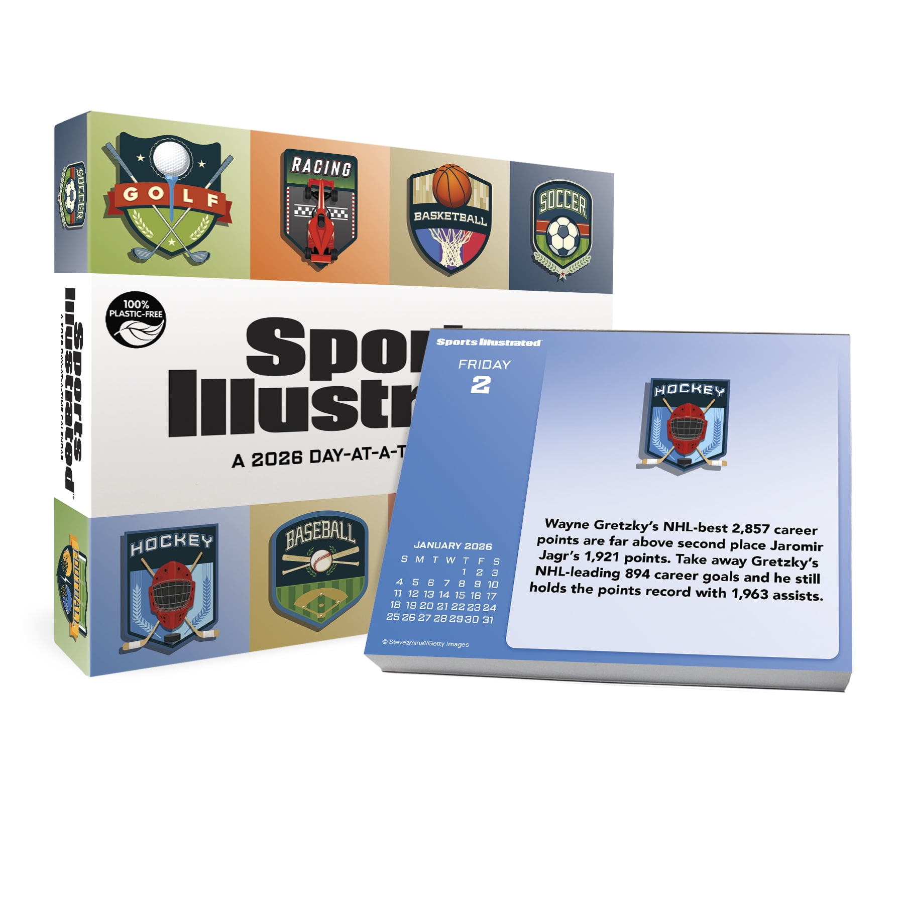 Trends International Sports Illustrated 2025 Wall Calendar and Daily Desk Box Calendar Set (12 in x 12 in, 5 in x 4.25 in x 1 in) b6ha9
