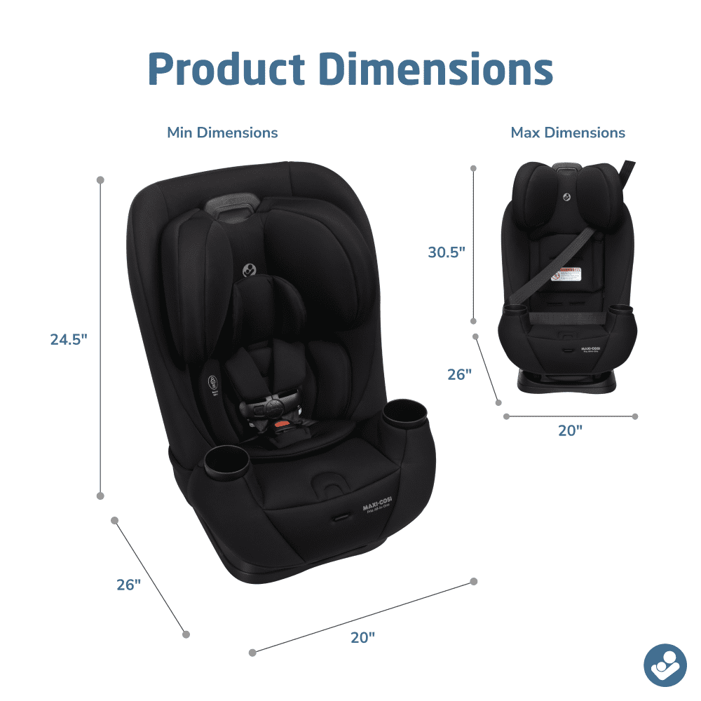 Maxi-Cosi Pria All-in-One Convertible Car Seat (Sea Storm Black, 5-100 lbs) i8s9b