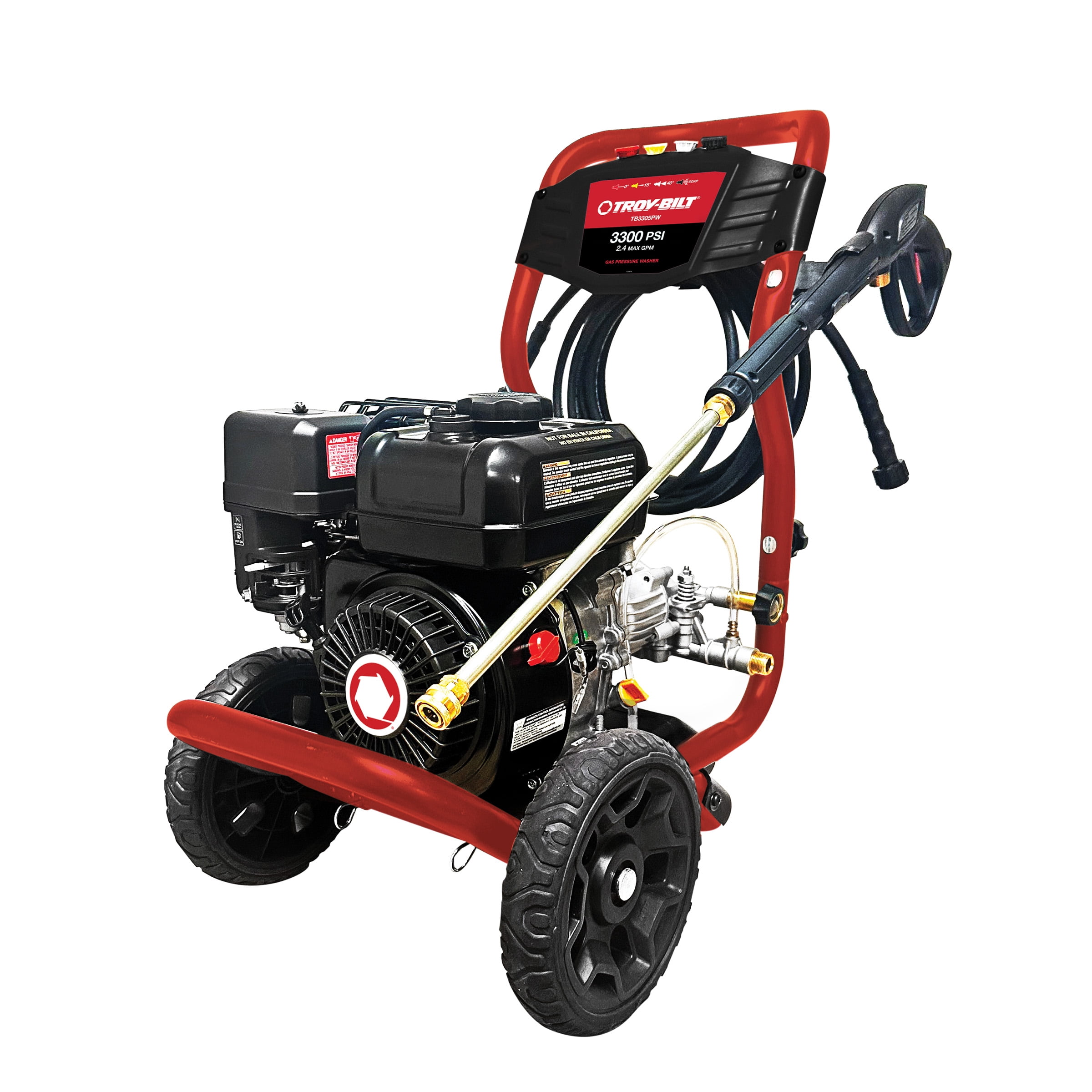 Troy-Bilt 3300 PSI 2.4 GPM Gas Pressure Washer with Axial Cam Pump and 4 Nozzles (1 EA) eieu3