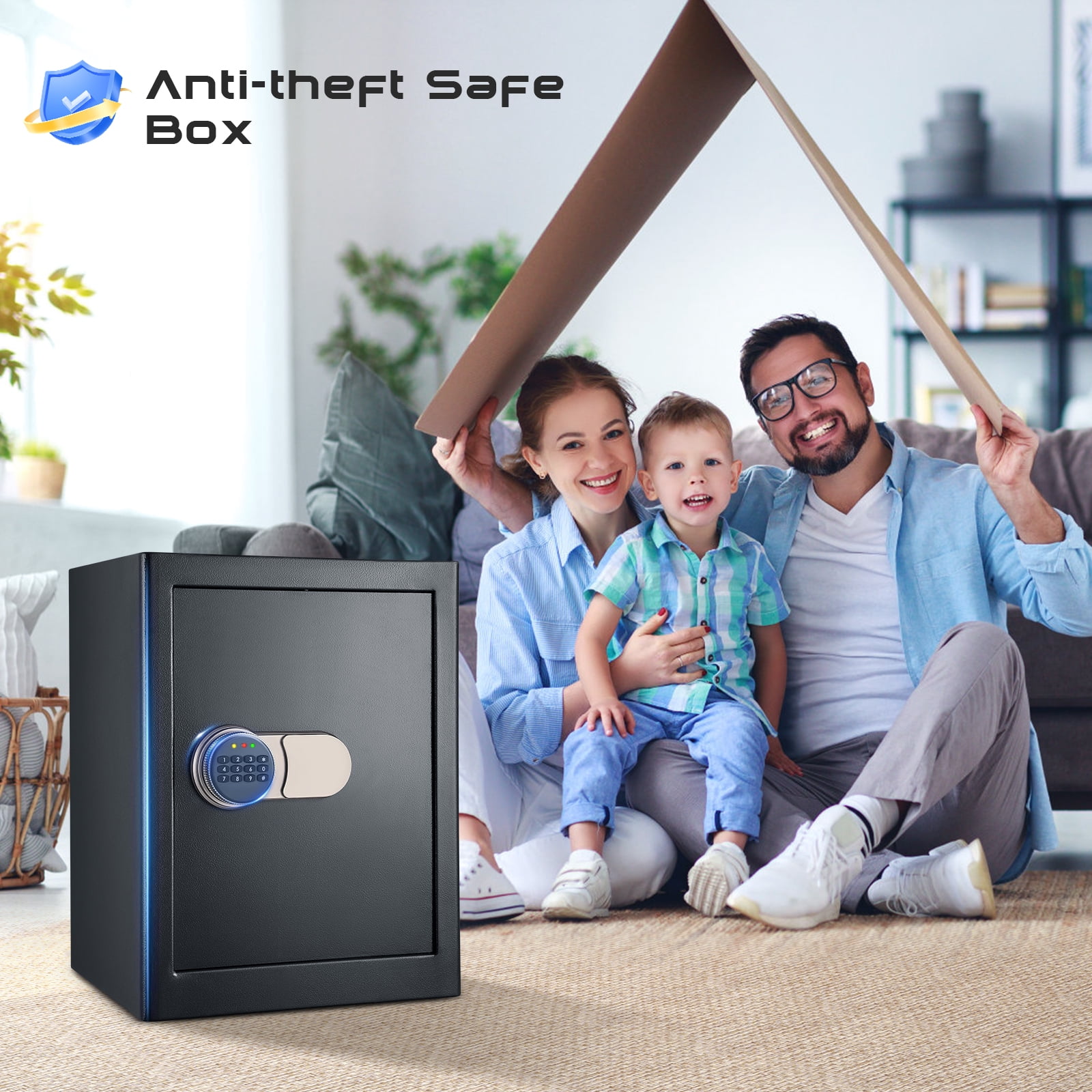SRWTRCHRY Fire and Water Resistant Security Safe with Digital Keypad and Alarm System (Black, 2.0 cu. ft.) 72ban