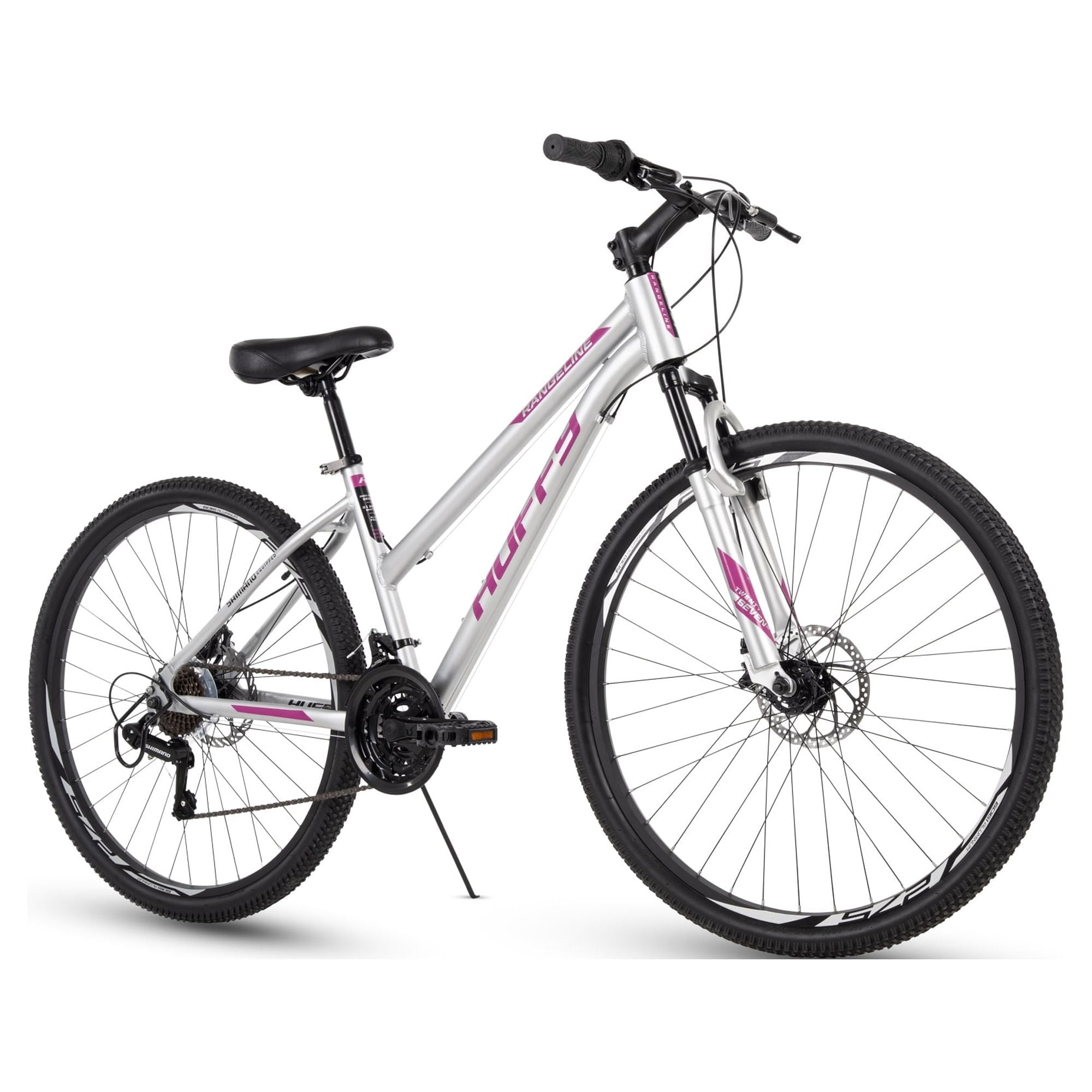 Huffy Rangeline Women’s Mountain Bike, 21-Speed All-Terrain Trail Bicycle (Silver, 27.5 in) qkwuo