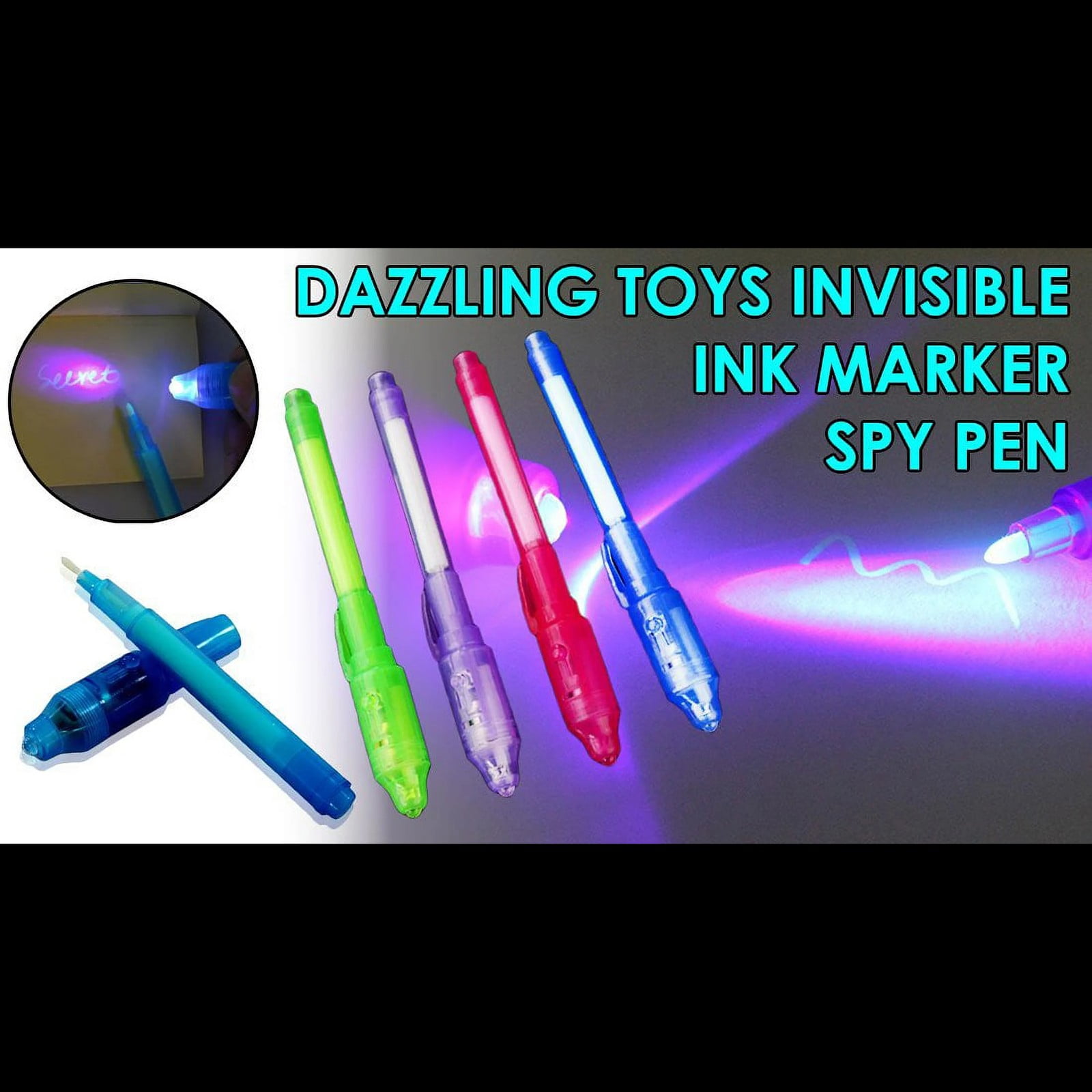 Meiiso Invisible Ink Pens with UV Light for Secret Messages and Spy Games (Pink, 4 Pack) deq9m