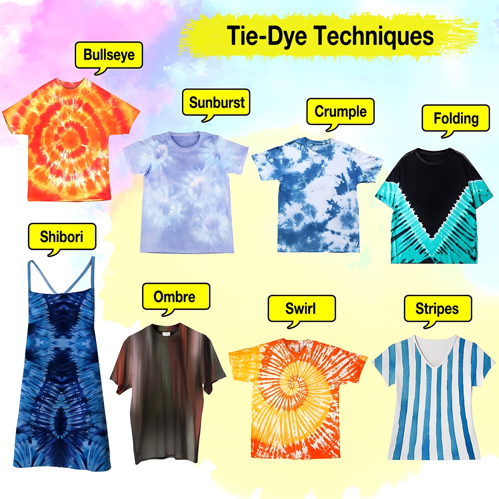 CandWuom Tie Dye Kit, 32 Vibrant Colors DIY Fabric Craft Set for Apparel and Home Decor (32 Pack, 2.03 fl oz) lbk61