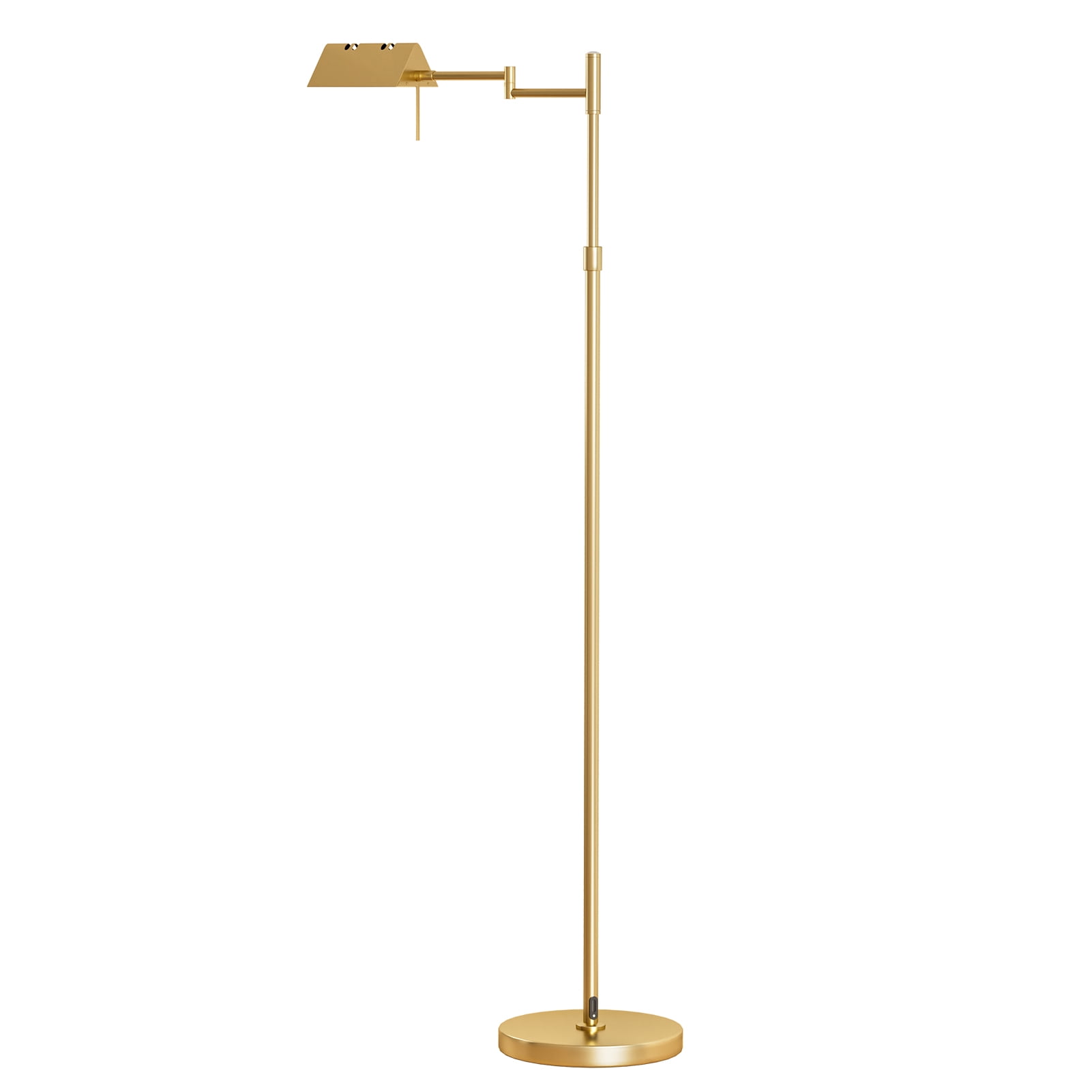 Dbuoem Dimmable LED Floor Lamp, Adjustable Swing Arm Reading Light with 3 Color Temperatures (Black, 55 in) wd0zm