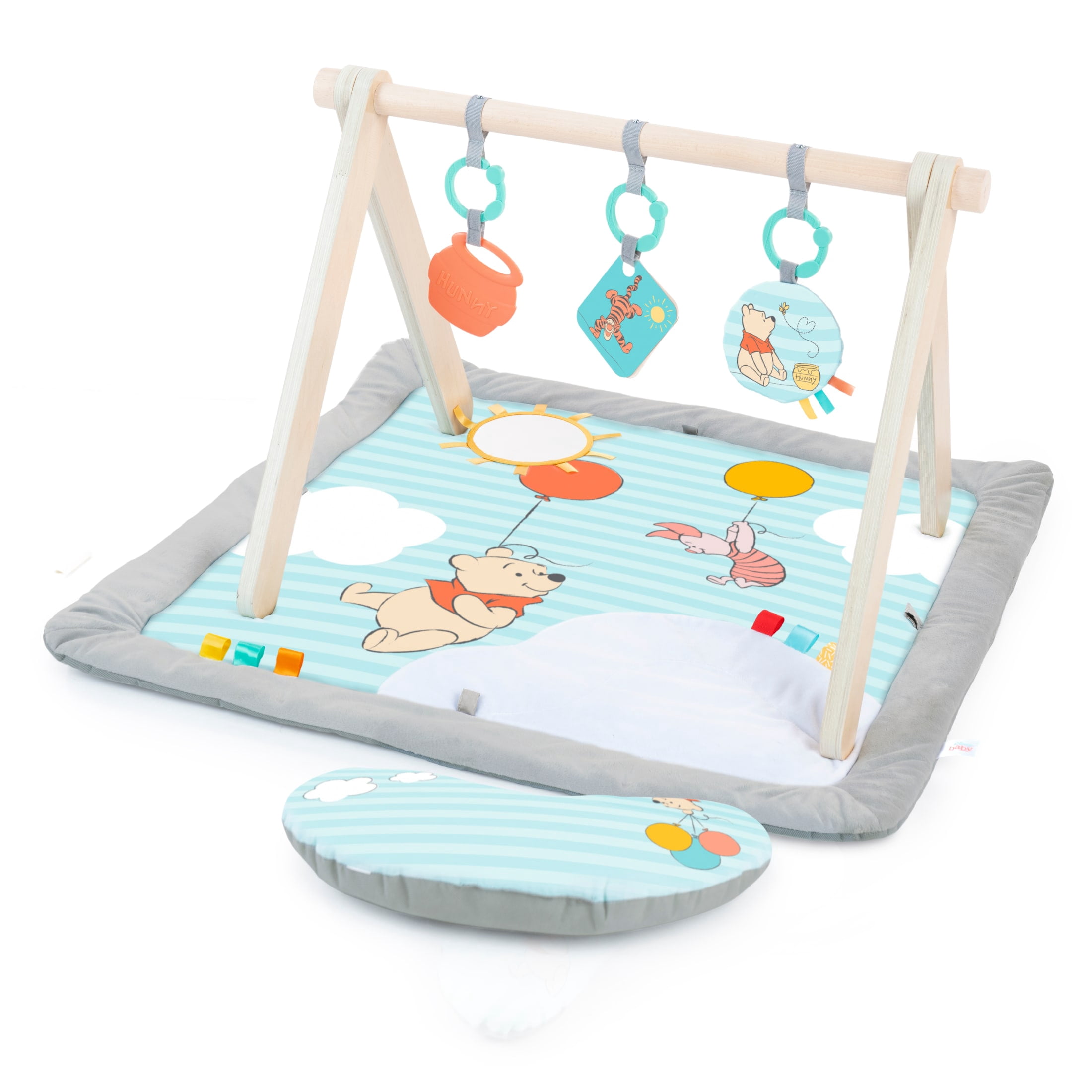 Bright Starts Disney Winnie the Pooh Once Upon a Tummy Time Activity Gym (Blue, 30 in x 30 in x 18.5 in) gbe0j