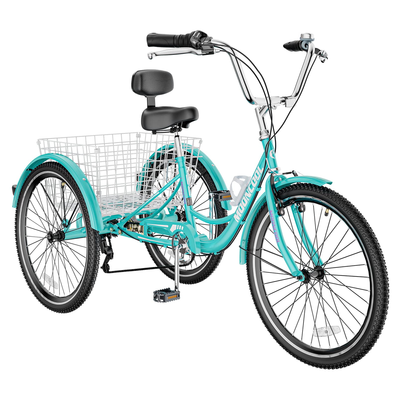 MOPHOTO Adult Tricycle 7-Speed Three-Wheel Cruiser Bike (Blue, 26 in) m31k4